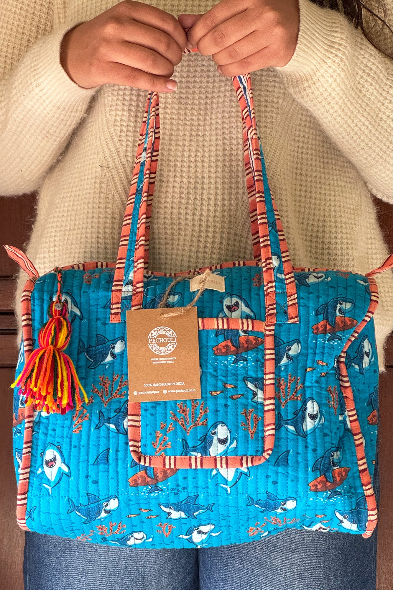 Dolphin Blue Small Duffle Bag