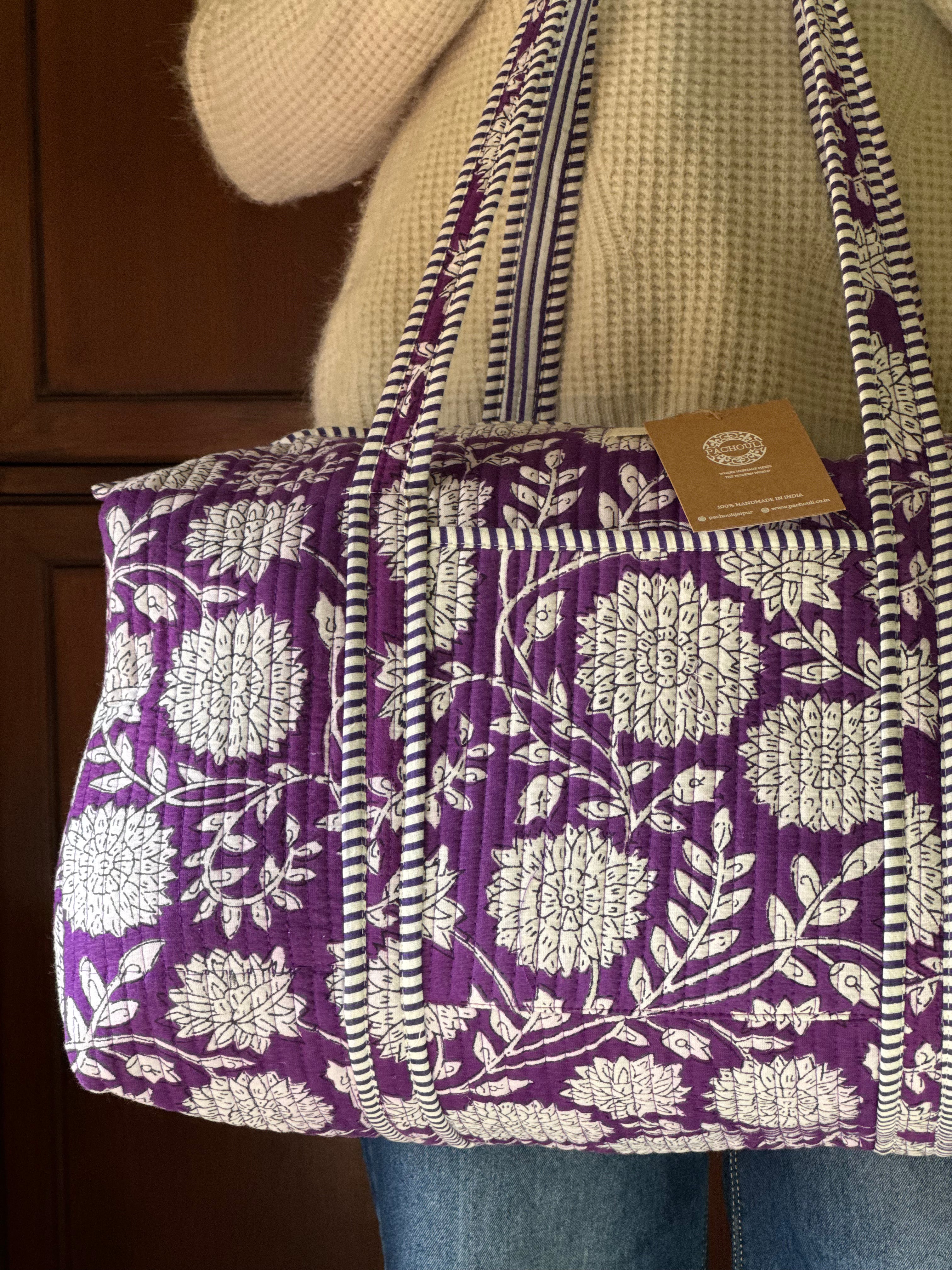 Purple Sunflower Duffle Bag
