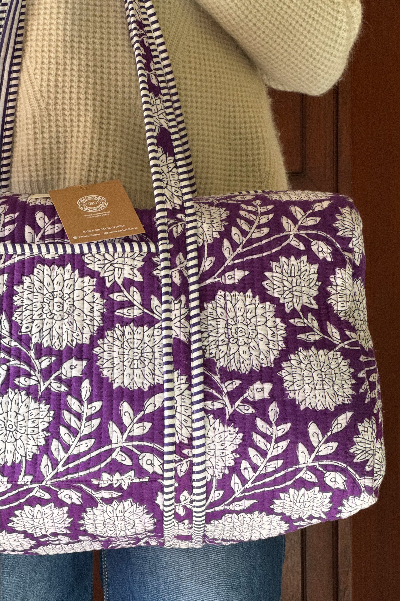 Purple Sunflower Duffle Bag