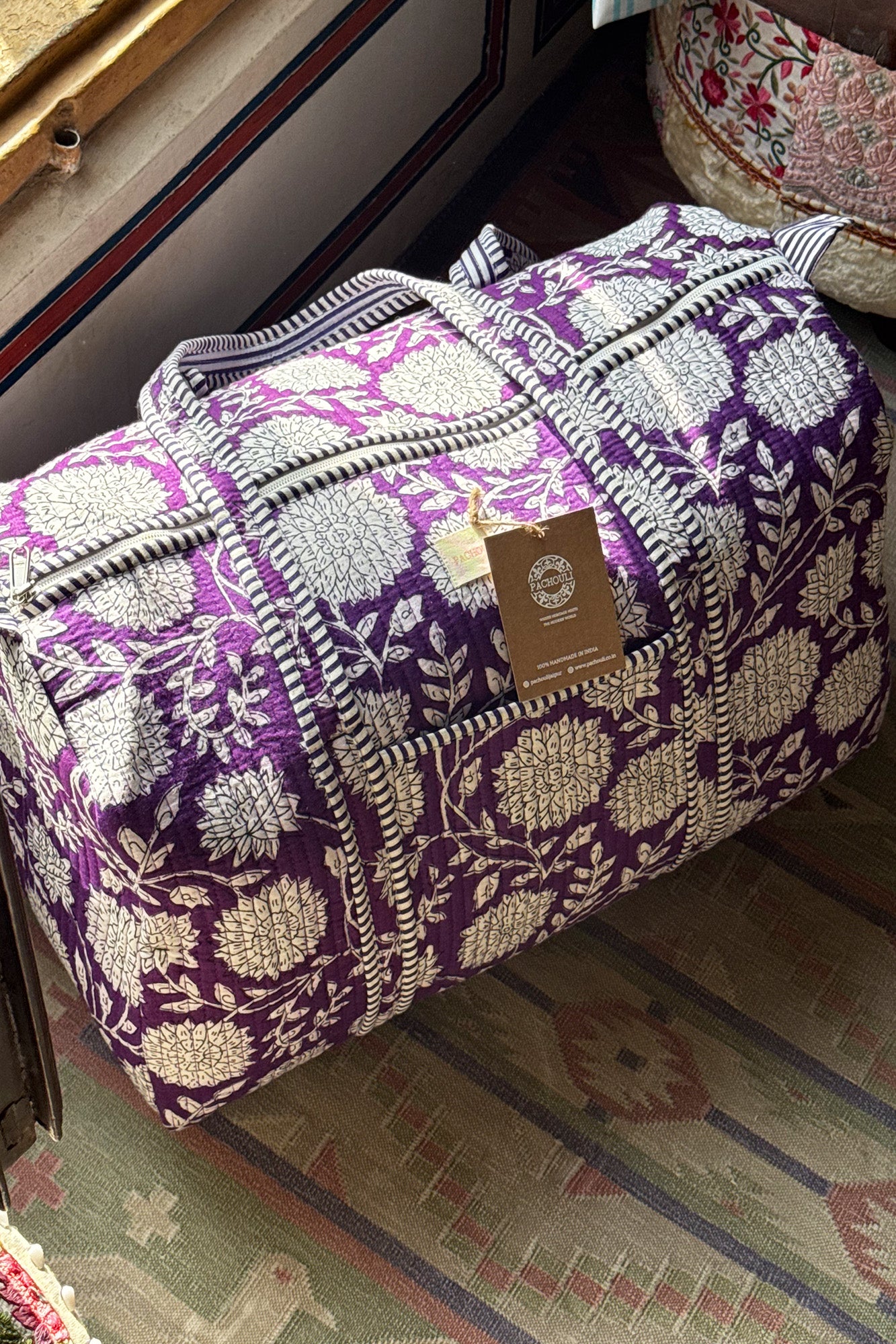 Purple Sunflower Duffle Bag