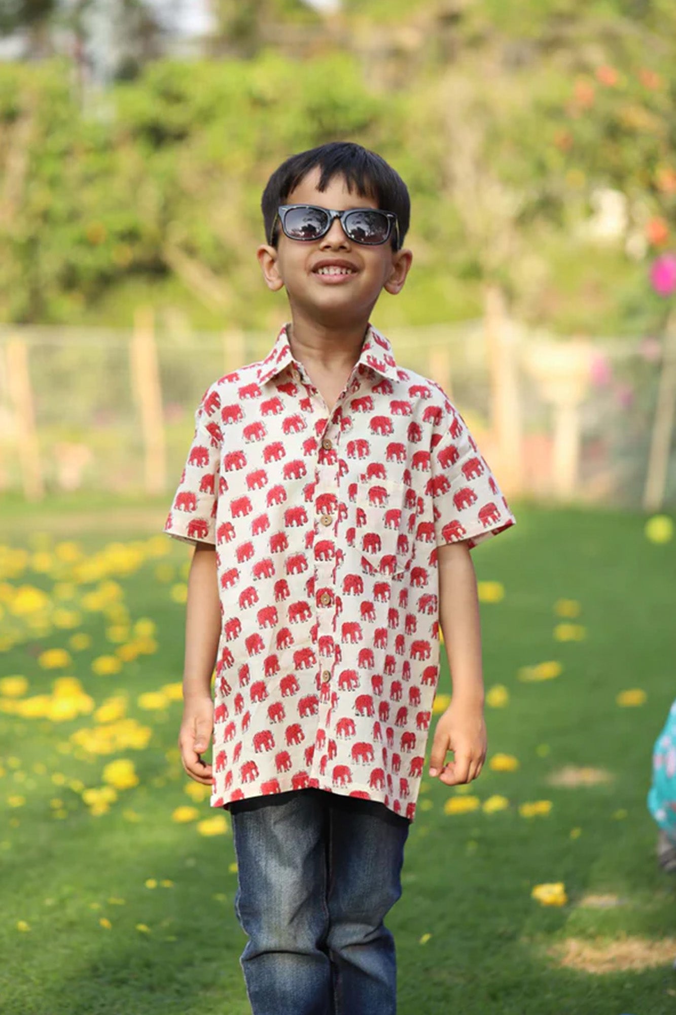 Boy Shirt Red Elephant