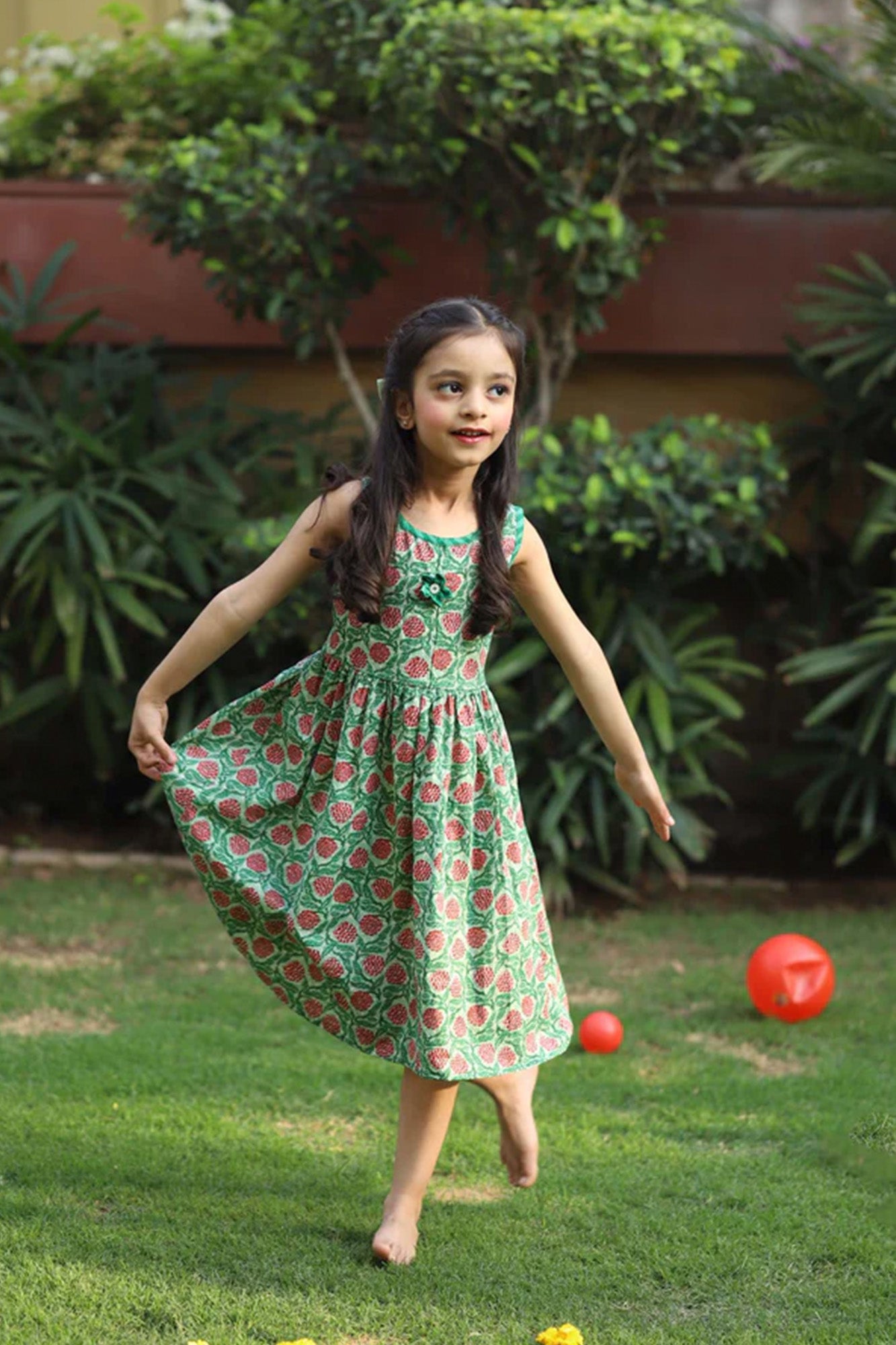 Girl Bow Frock LilIac Green