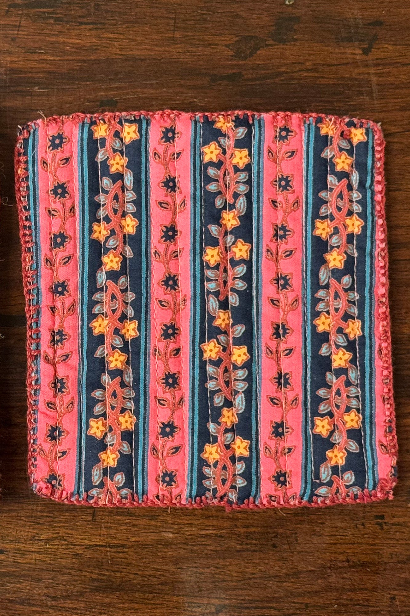 Lotus Pink Quilted Reversible Coaster Set