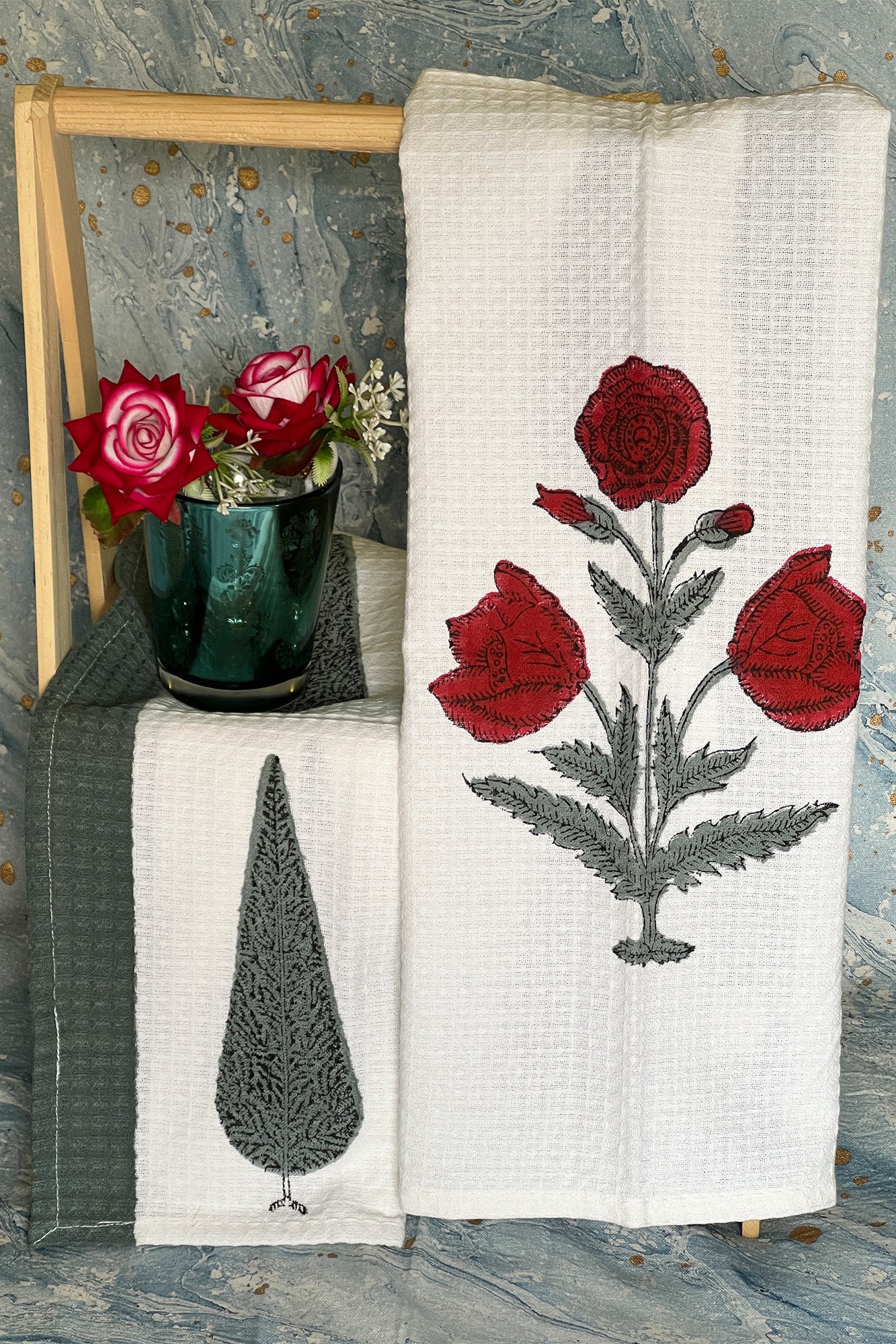 Pink Periwinkle Hand Towel Set of 2