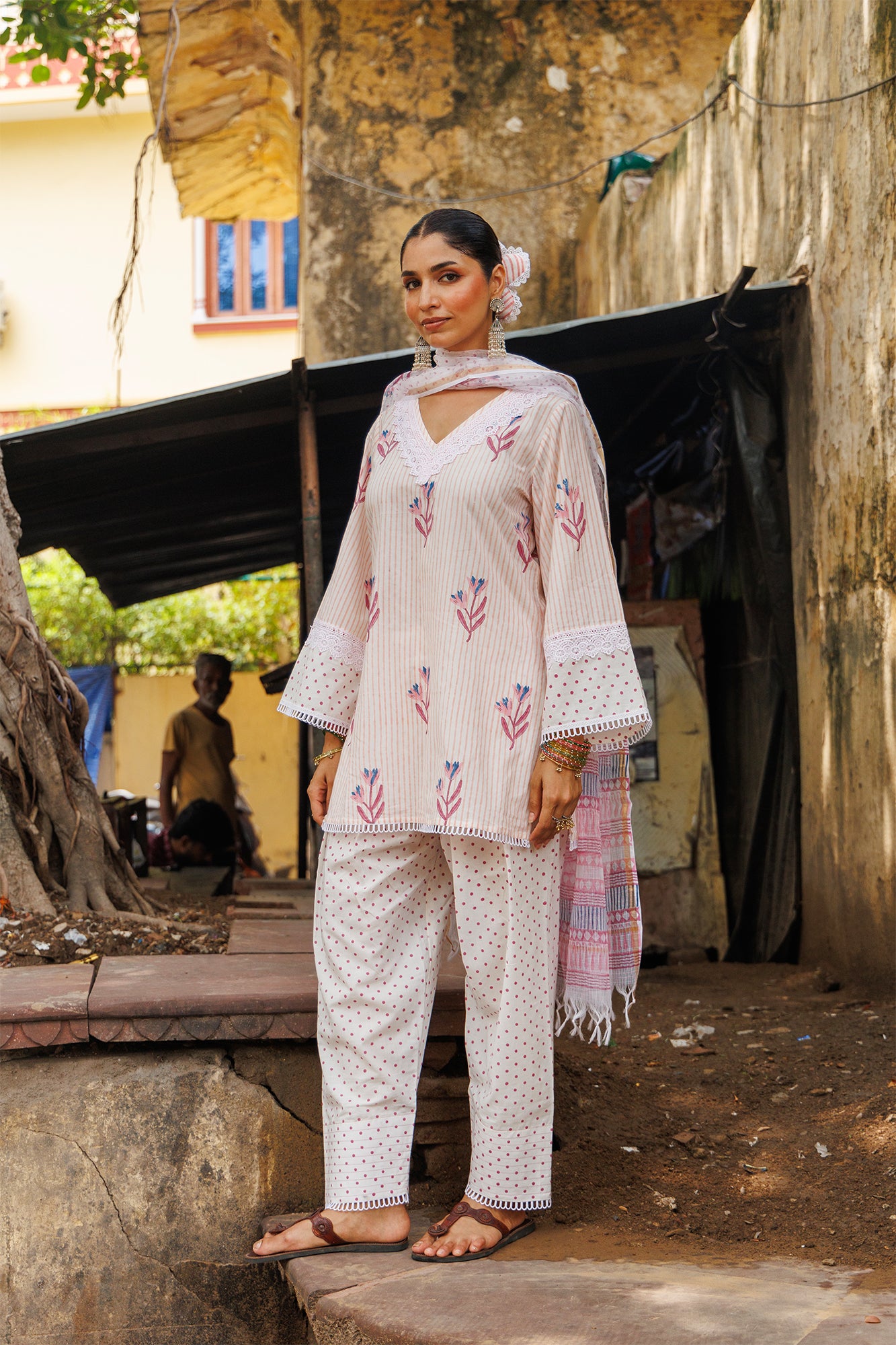 Seher Tulip Polka Suit Set of 3