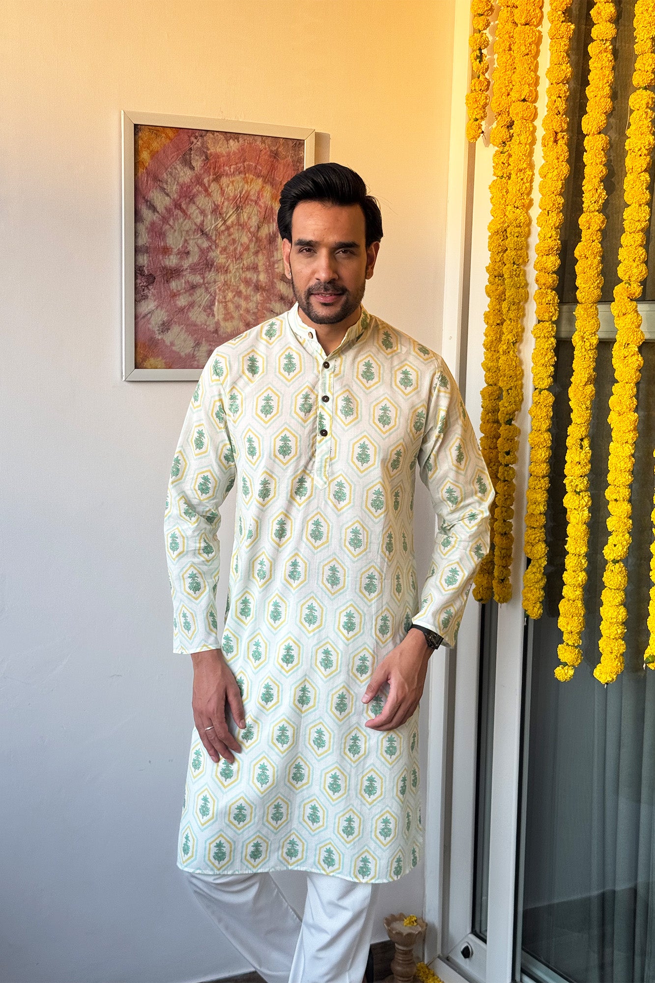 Geo Bloom Long Kurta