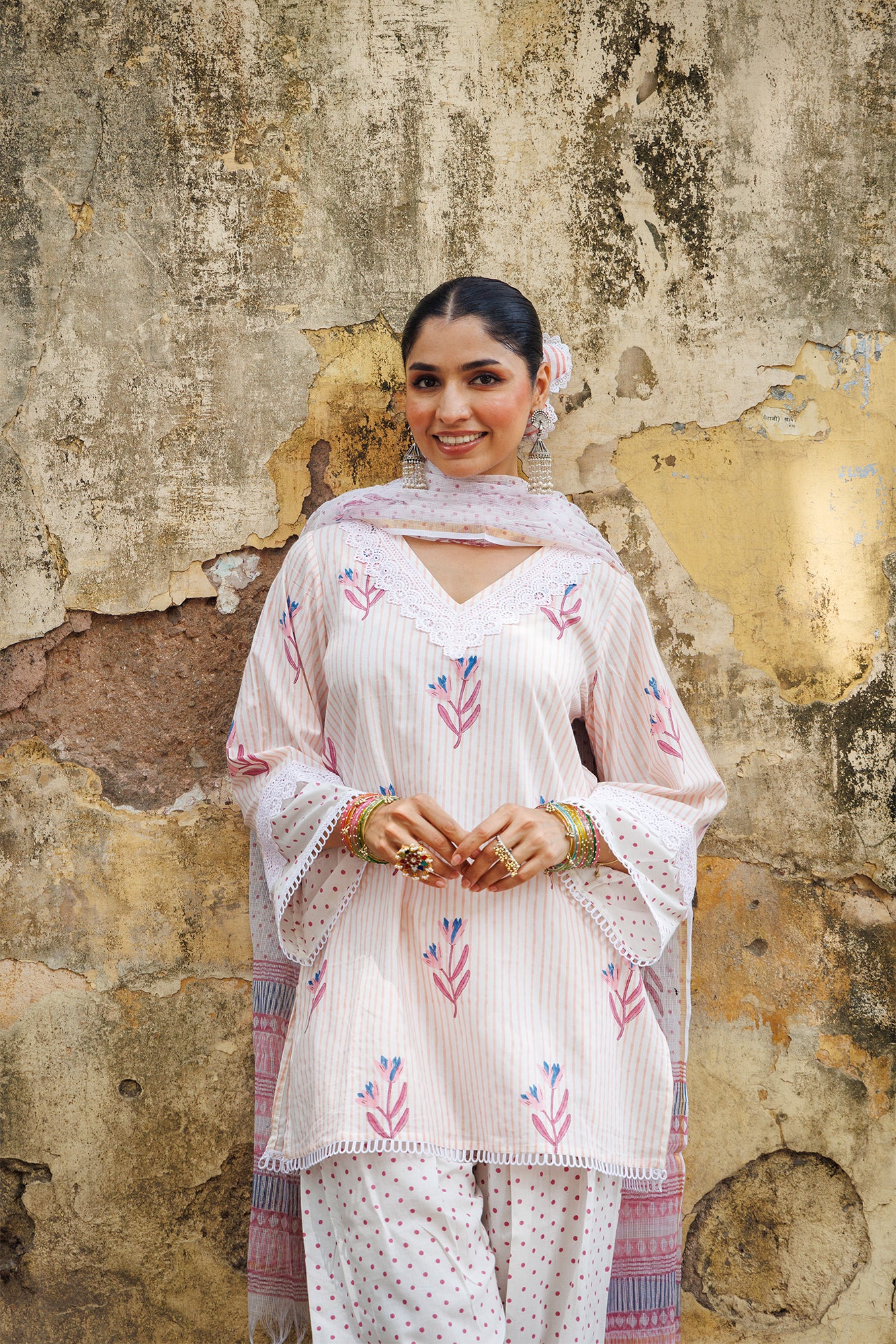 Seher Tulip Polka Suit Set of 3