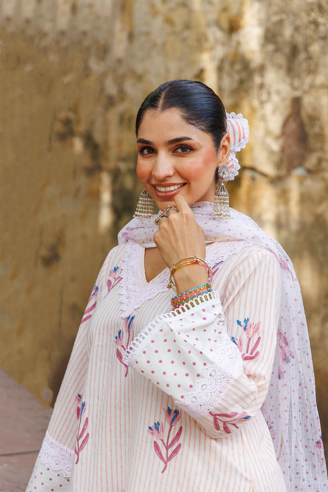 Seher Tulip Polka Suit Set of 3