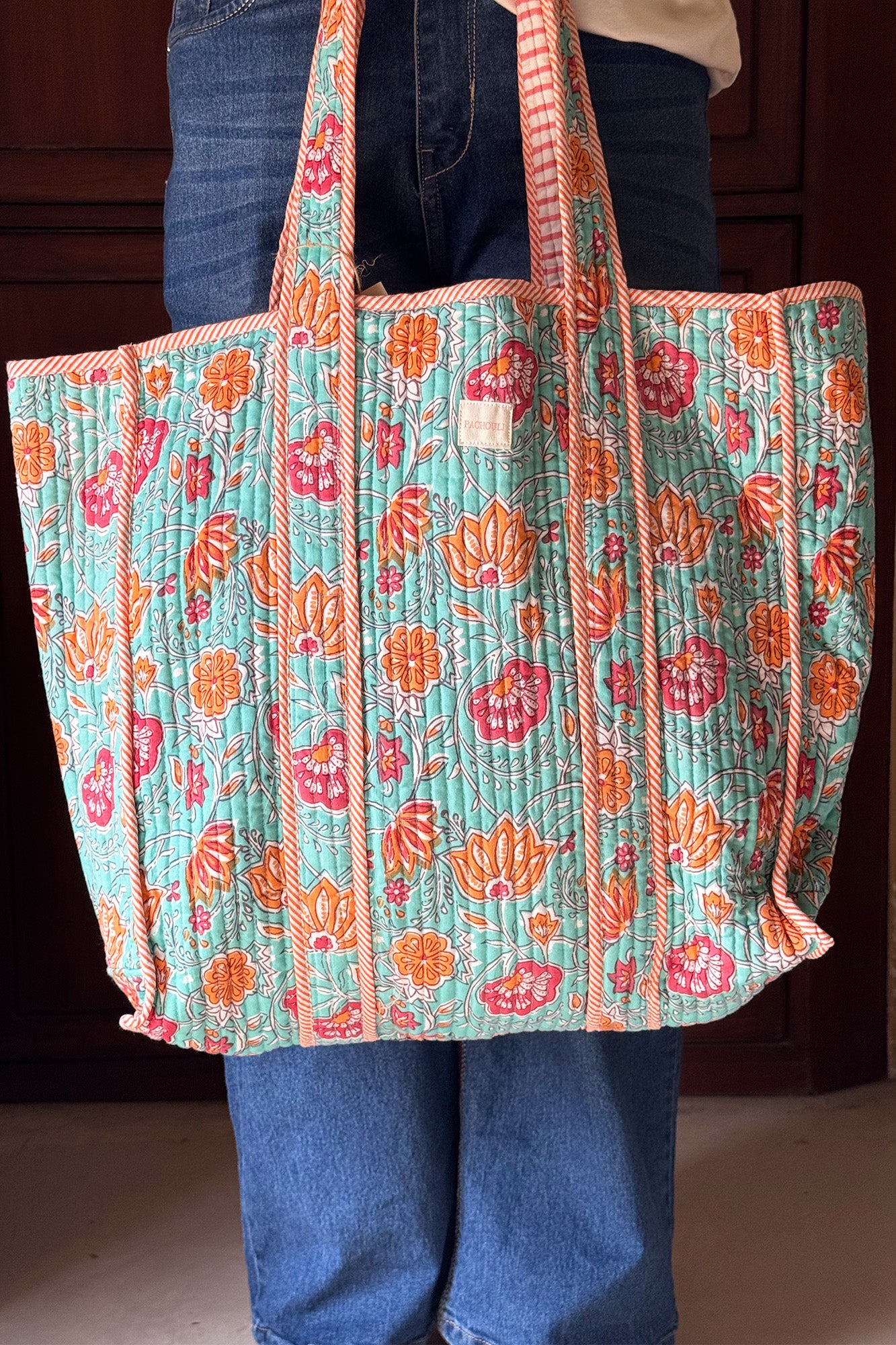 Peach Lotus Tote Bag