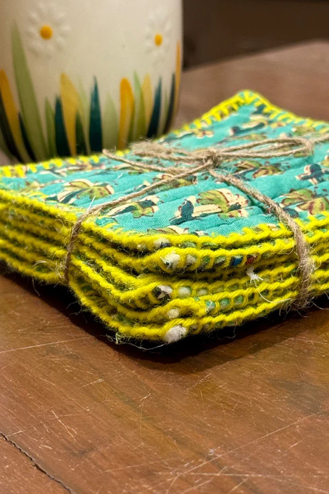 Green Booti Coasters Set