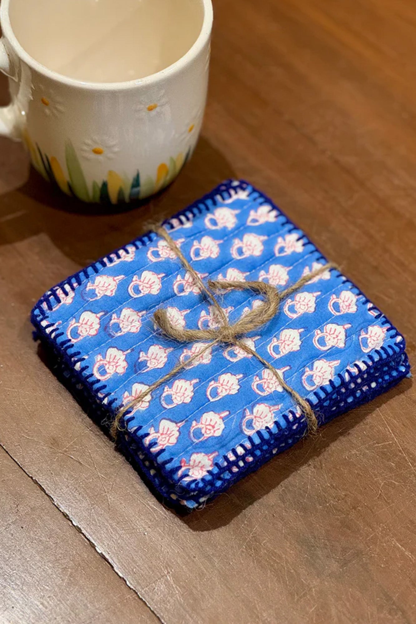 Blue Motifs Coasters Set