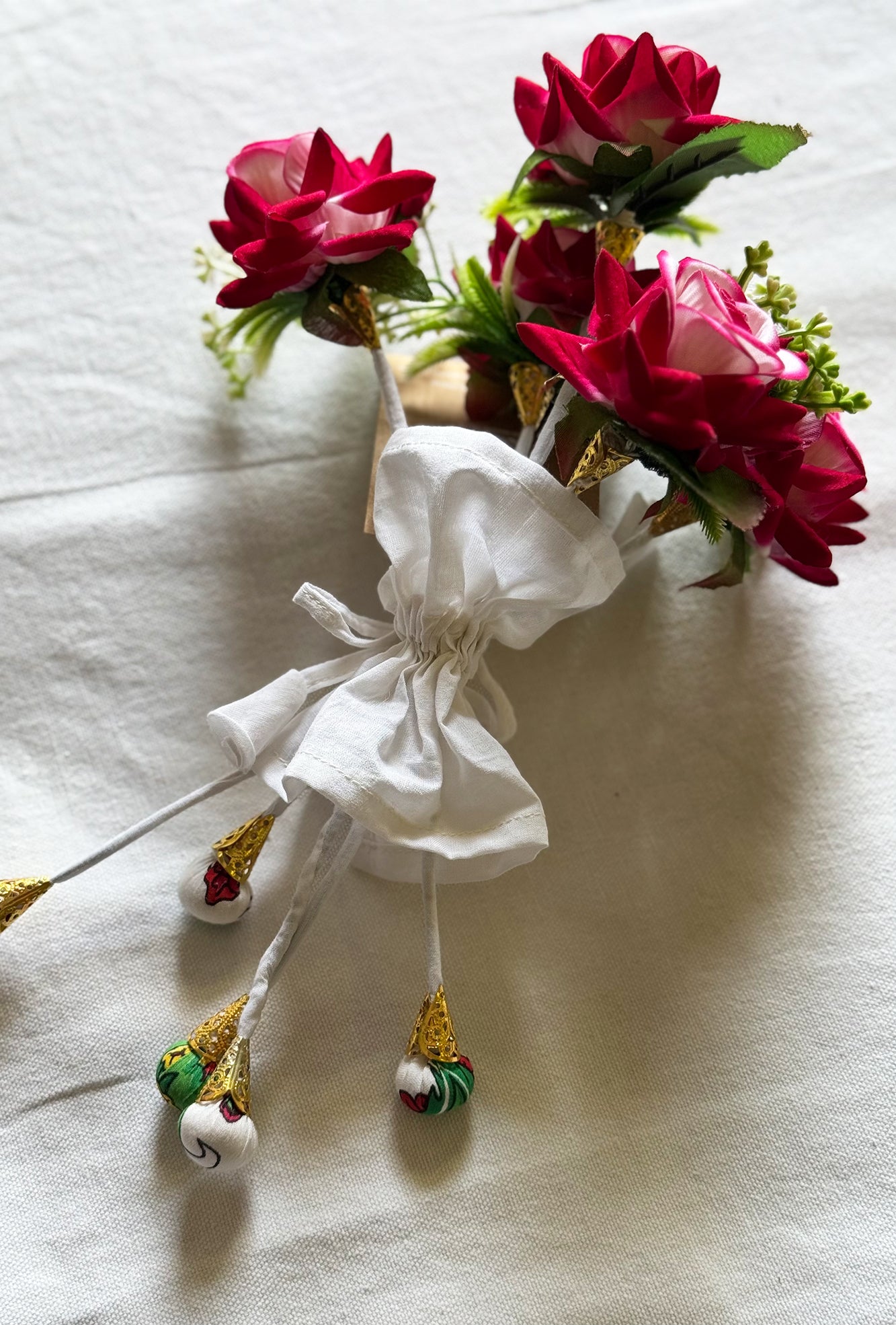 Pink Rose Napkin Ring Set