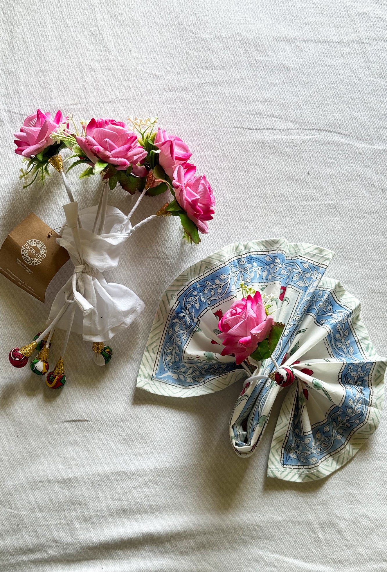 Gulabi Rose Napkin Ring Set