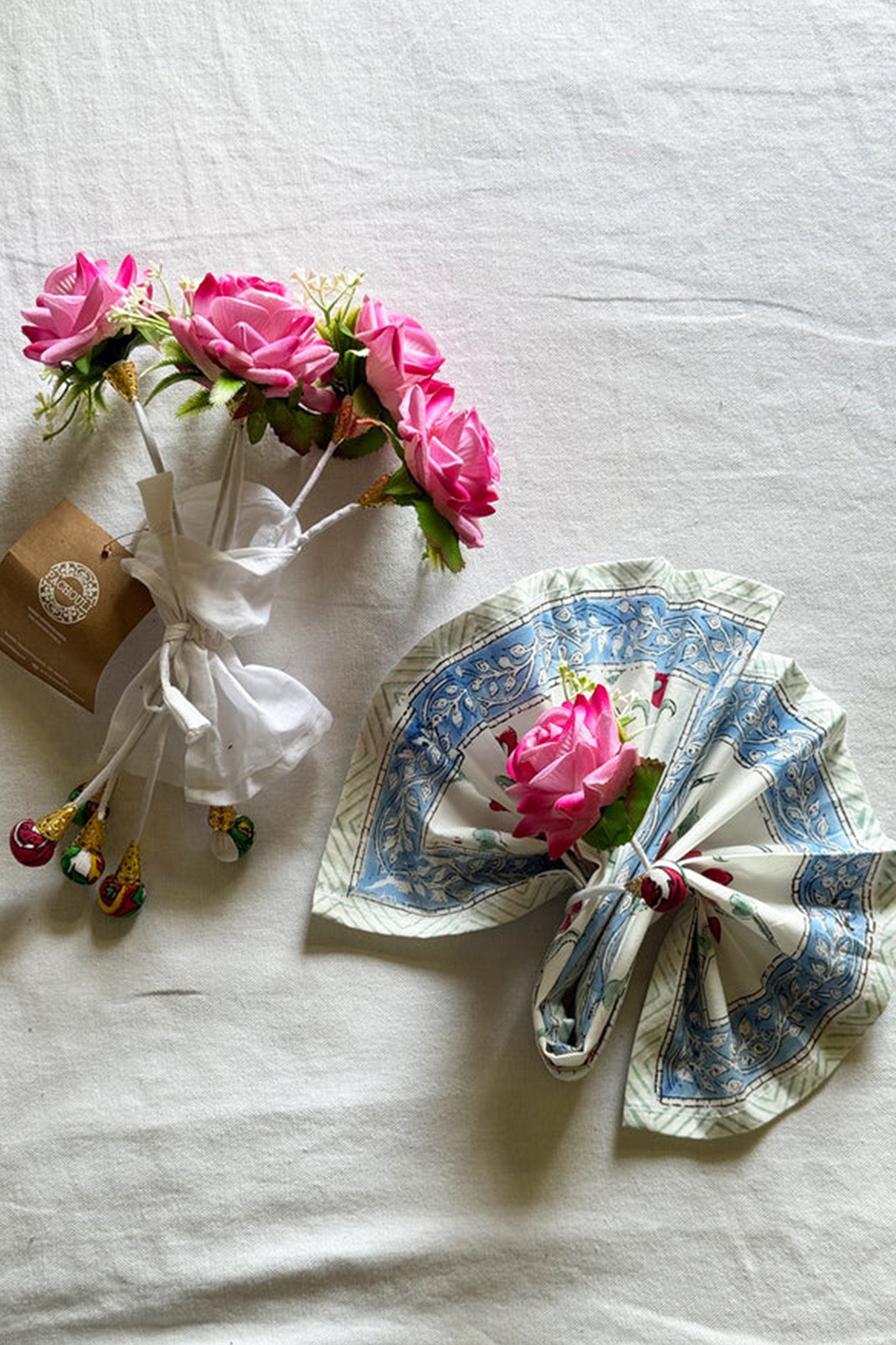 Gulabi Rose Napkin Ring Set