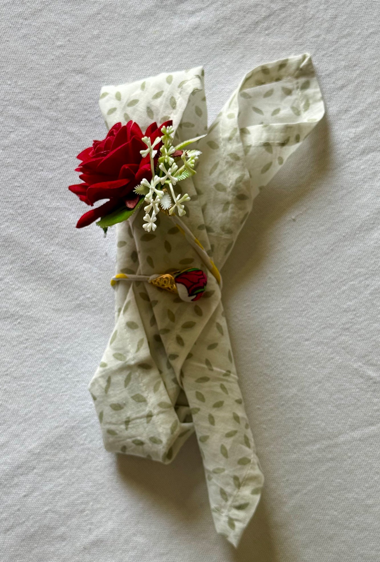 Maroon Rose Napkin Ring Set