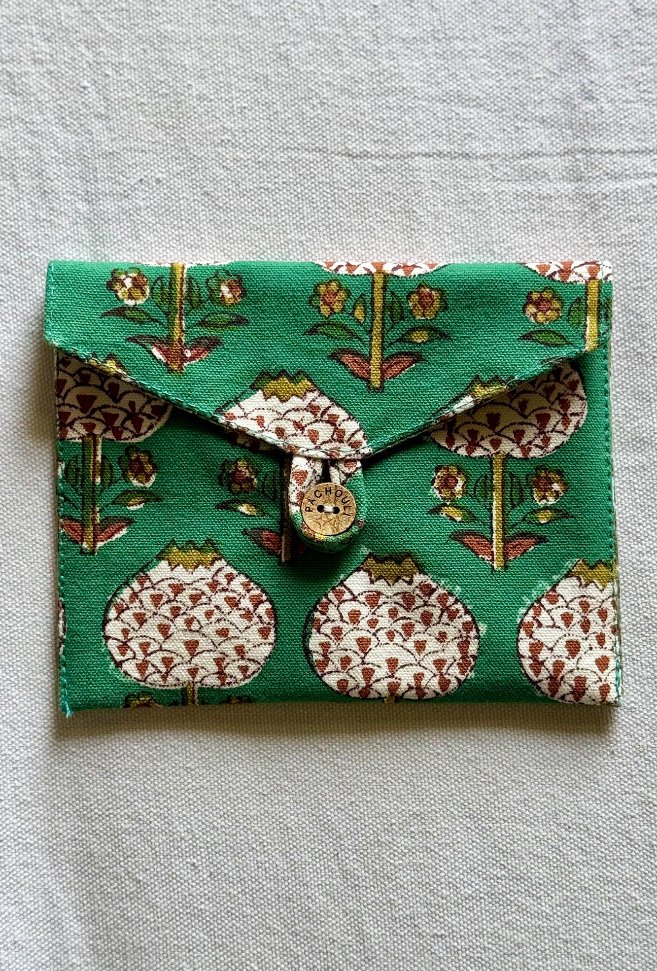 Mushroom Green Envelope Pouch