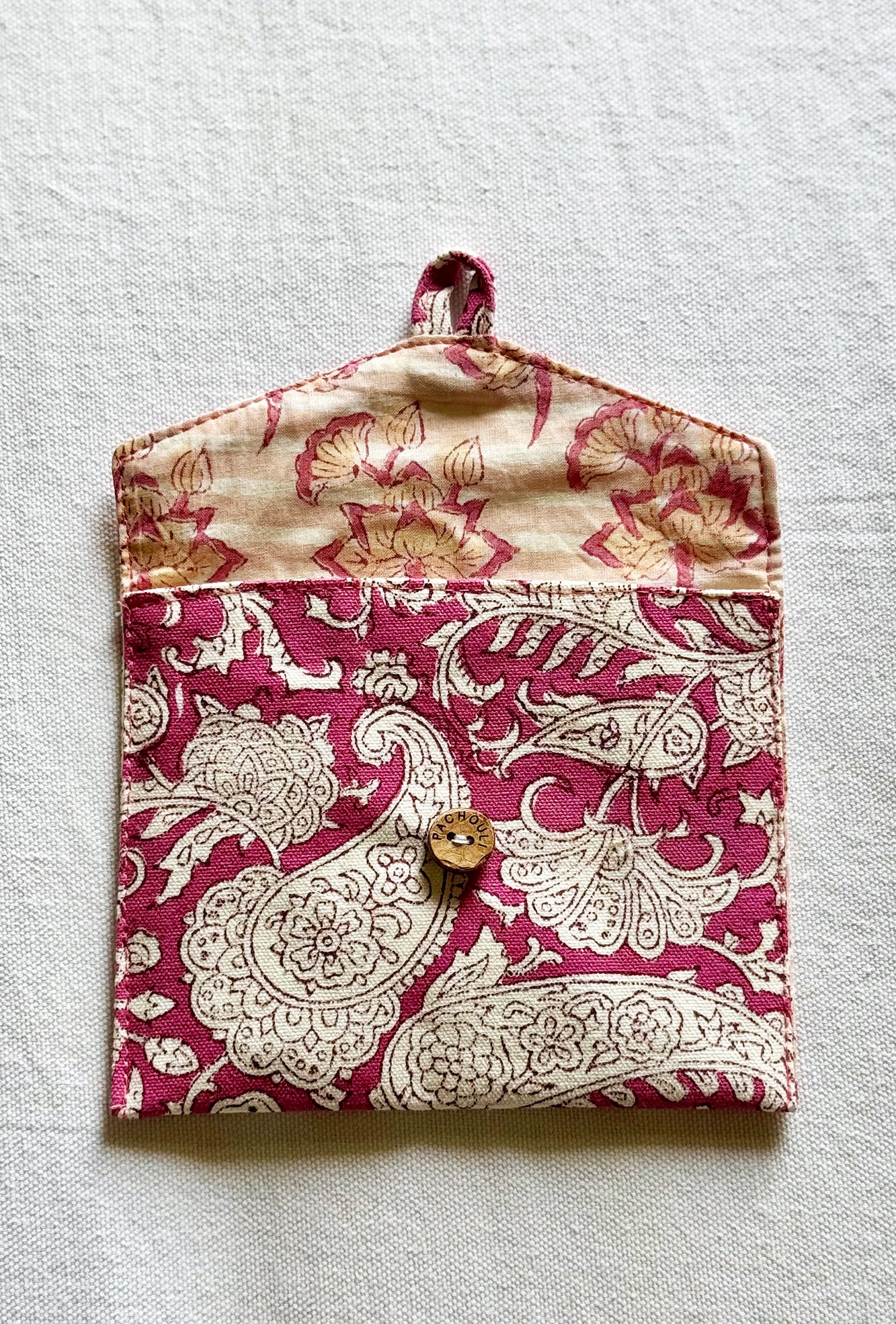 Pink Paisley Envelope Pouch