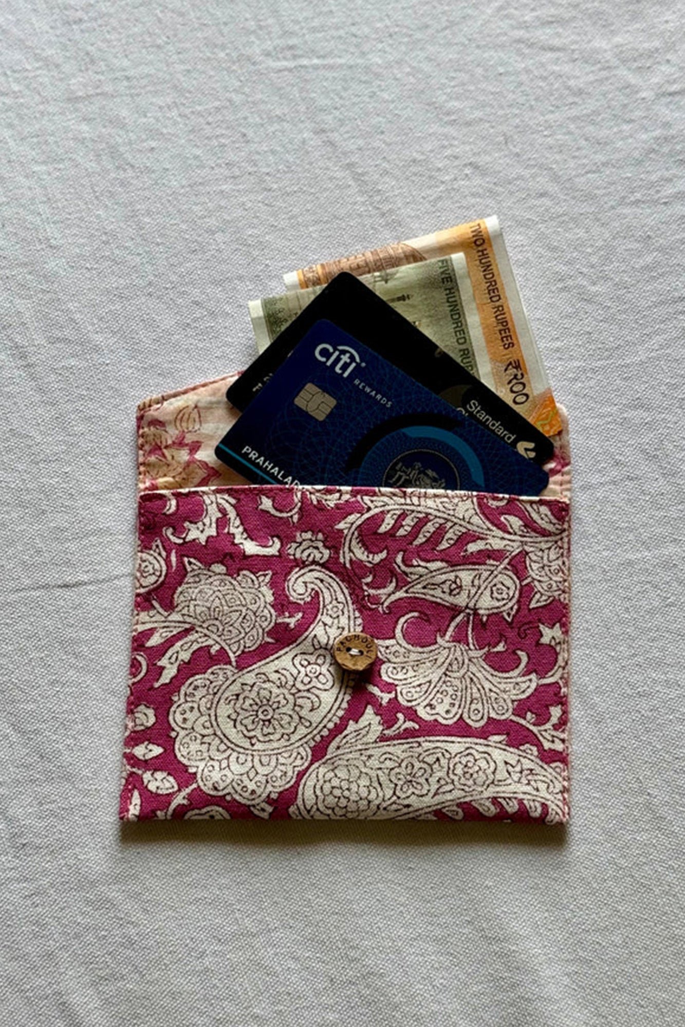 Pink Paisley Envelope Pouch