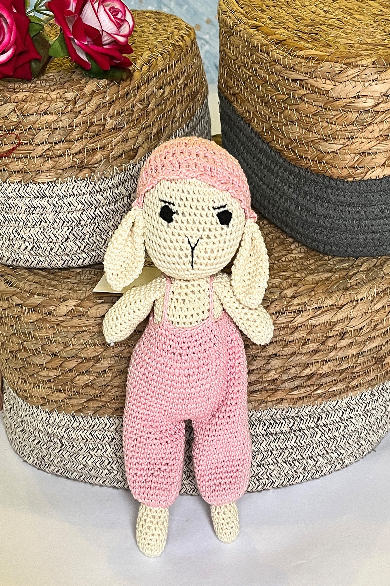 Pink Bunny With Jumsuit