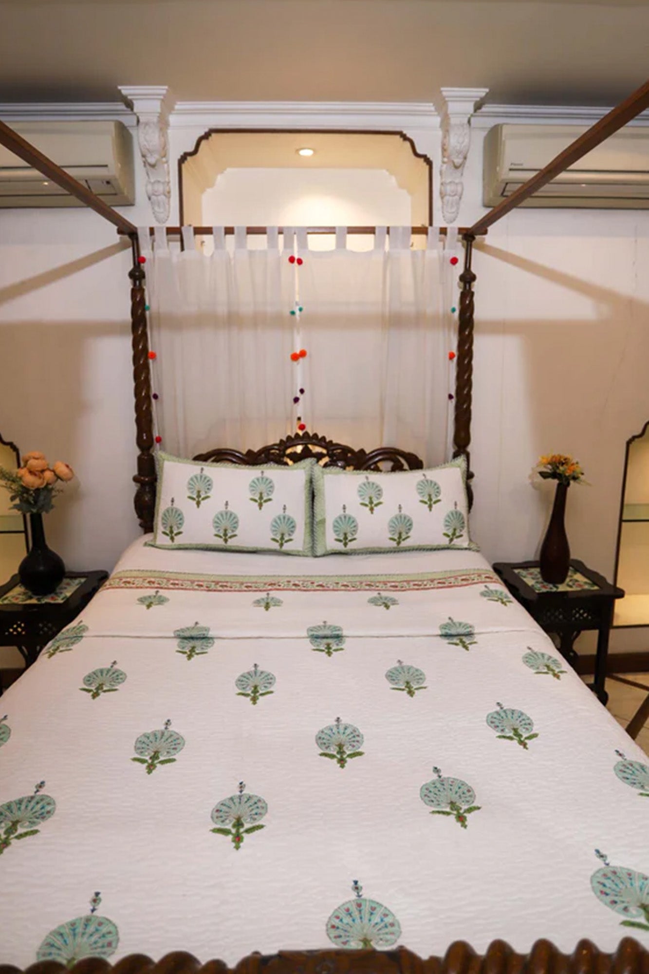 Mughal Shrine Green Bed Cover