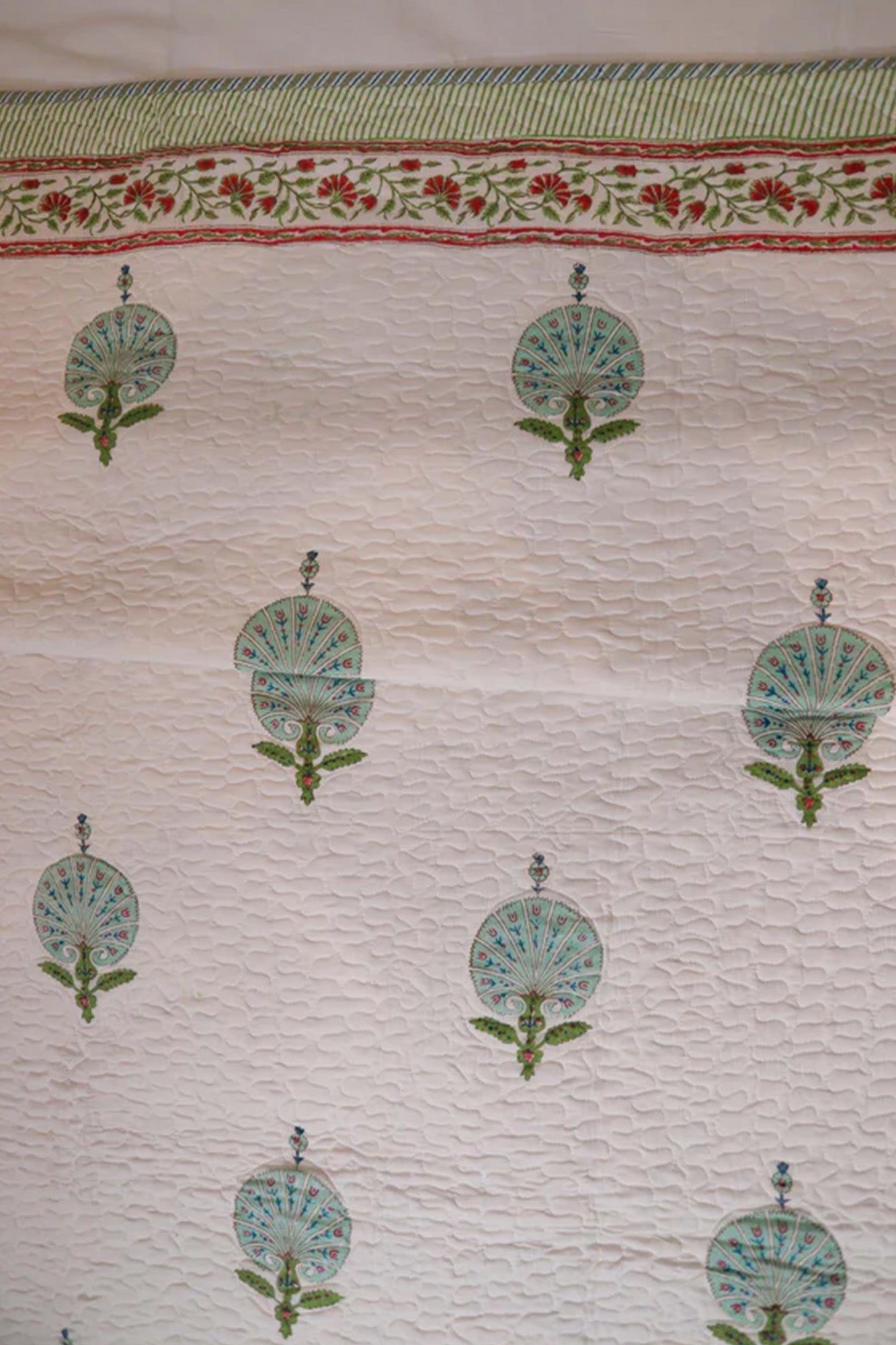 Mughal Shrine Green Bed Cover
