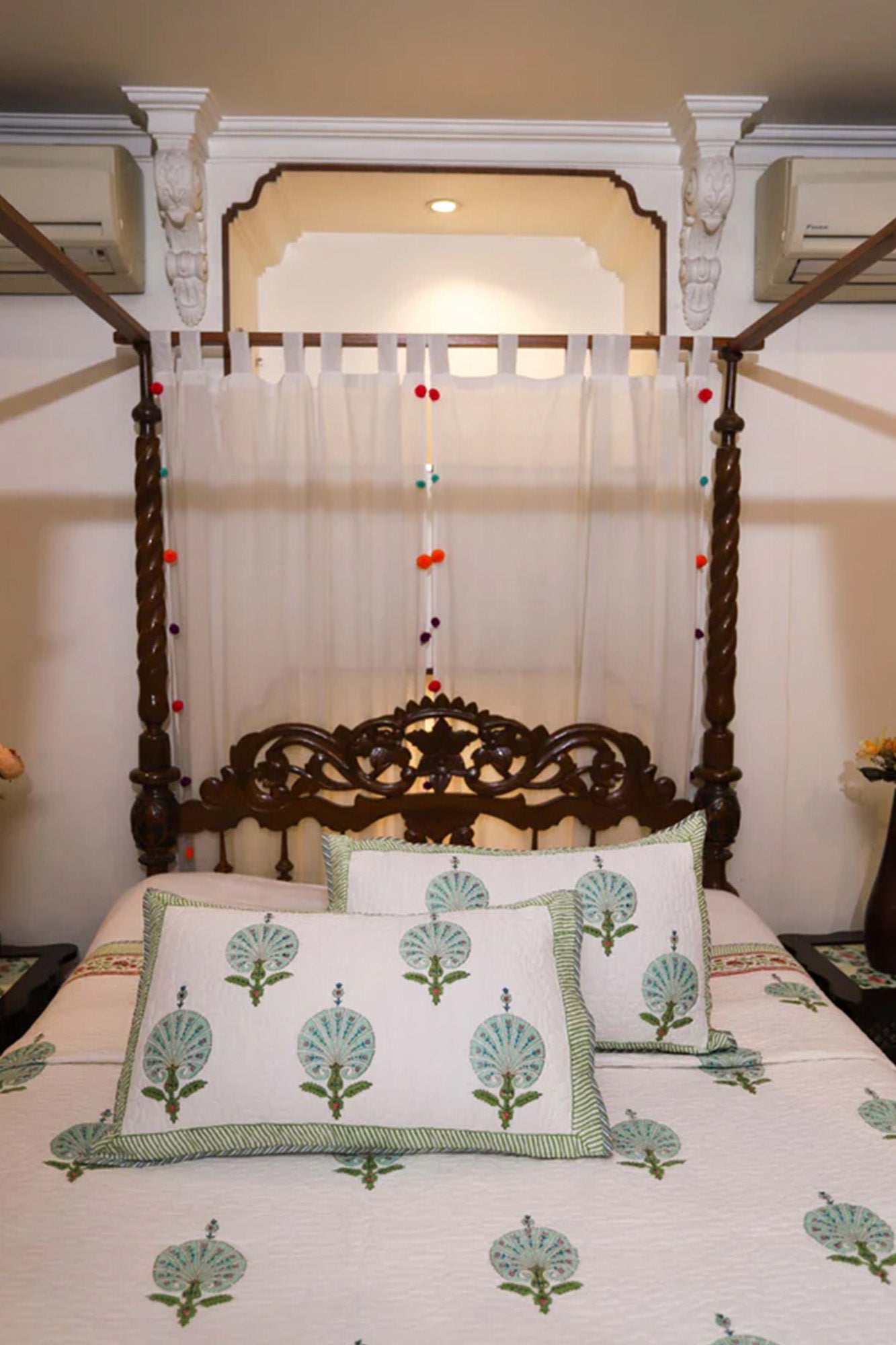 Mughal Shrine Green Bed Cover