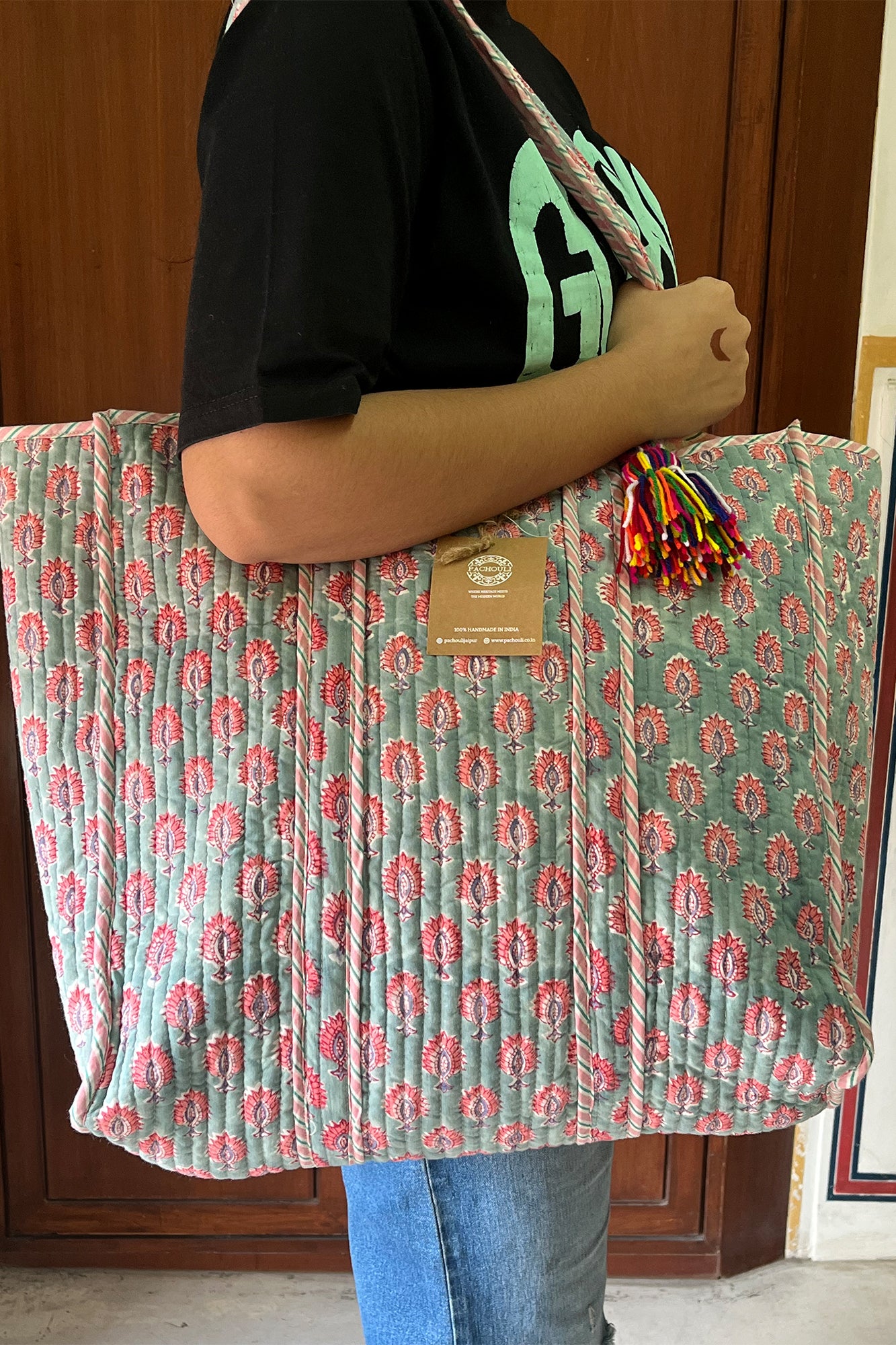 Bag Quilted Block Booti Grey
