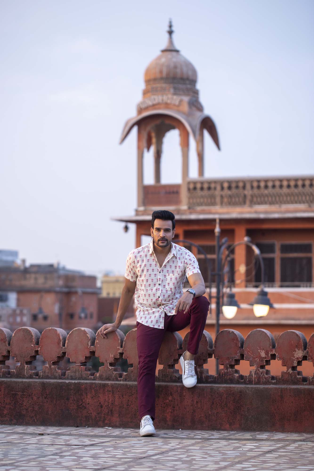 Shirt Half Sleeve Mens Nalin Pink