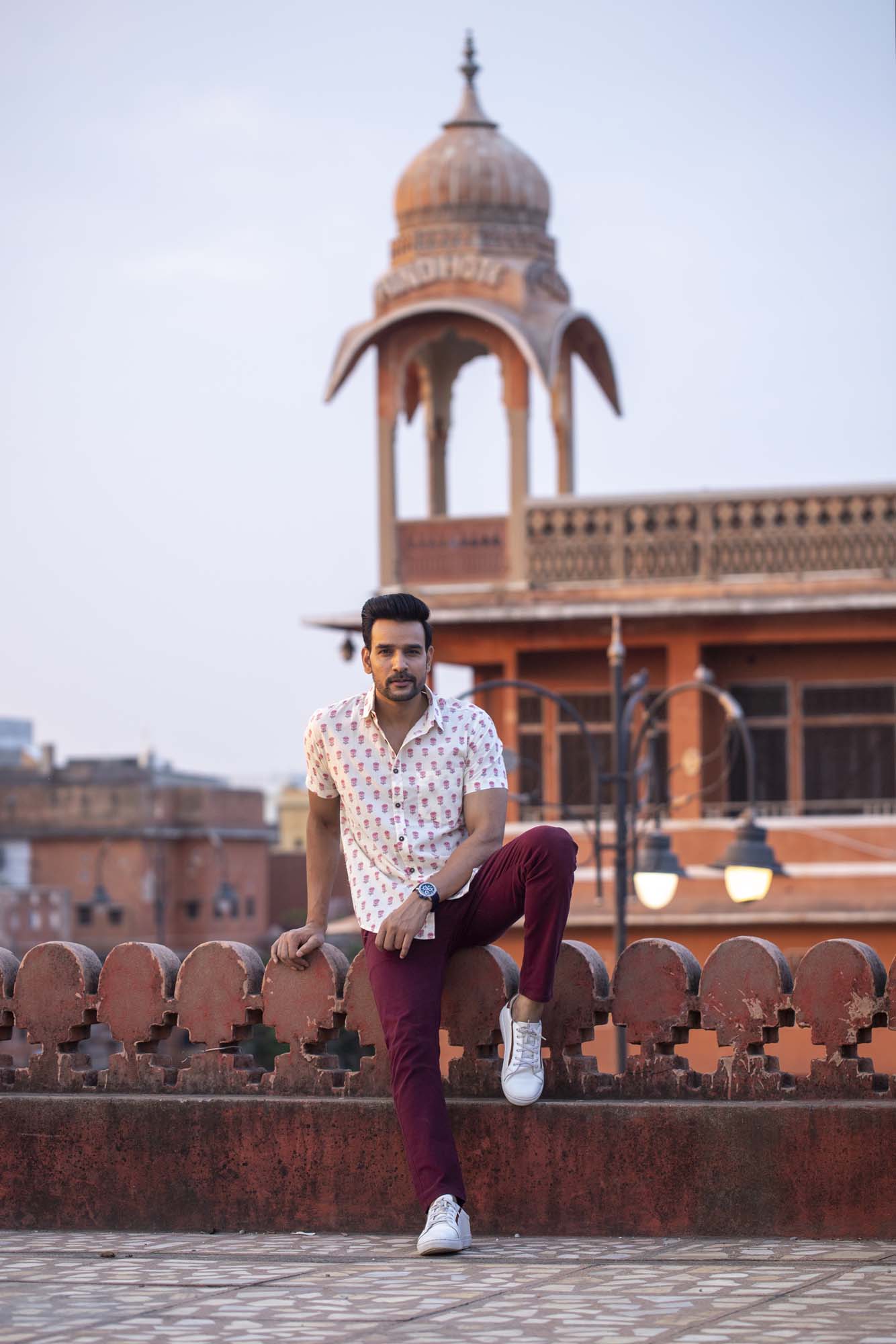 Shirt Half Sleeve Mens Nalin Pink