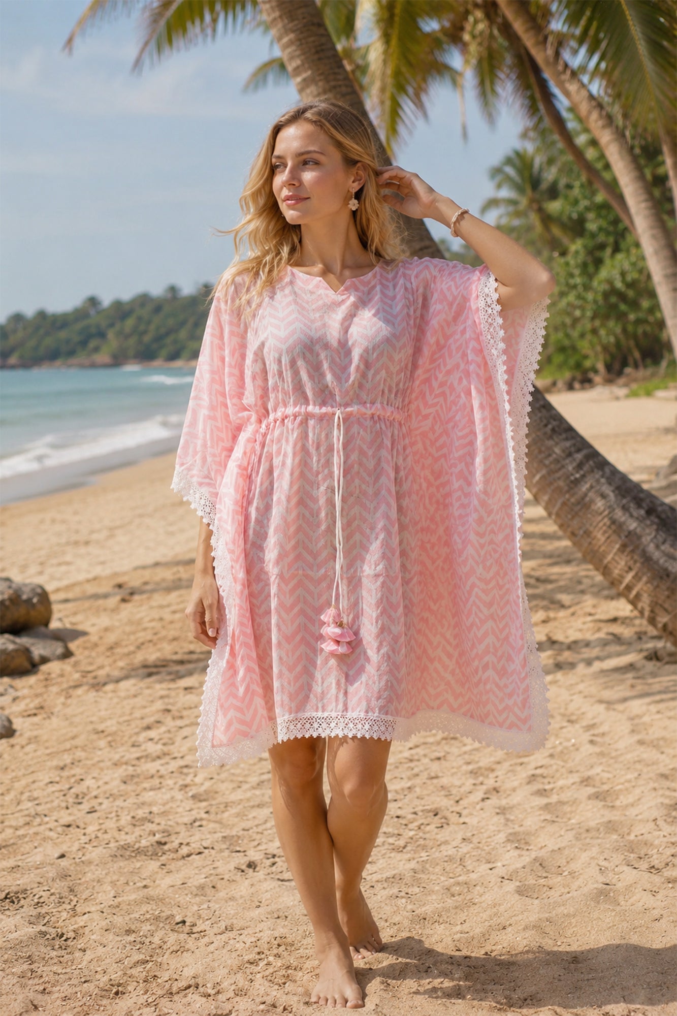 Chevron Pink Kaftaan