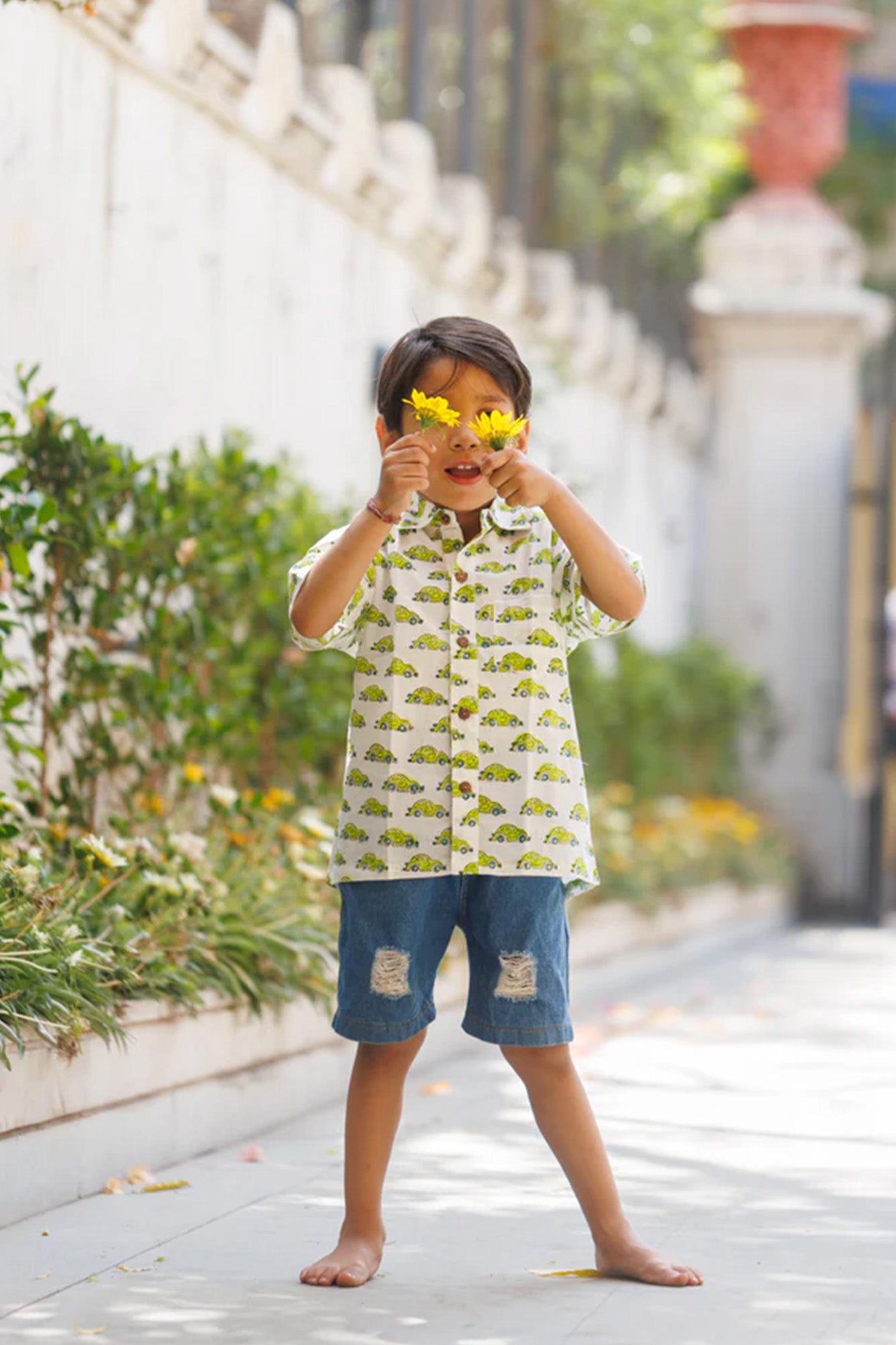 Green Cars Boys Shirt