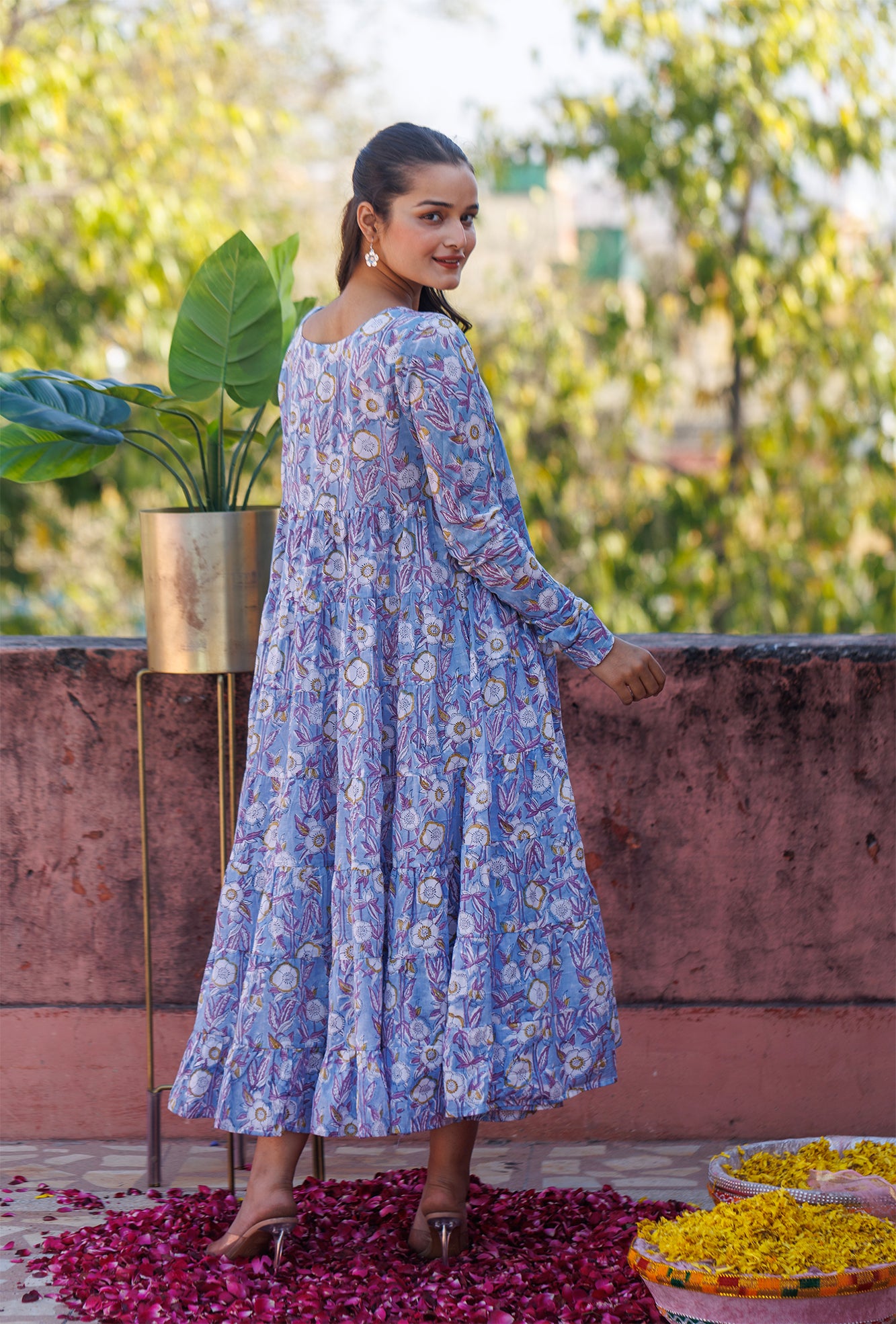 Flourishing Blue Tier Dress