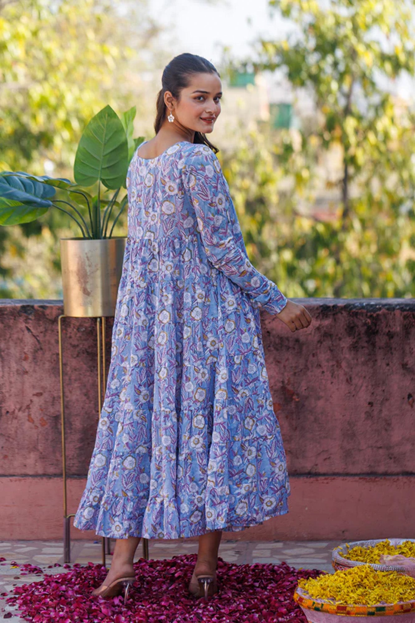 Flourishing Blue Tier Dress