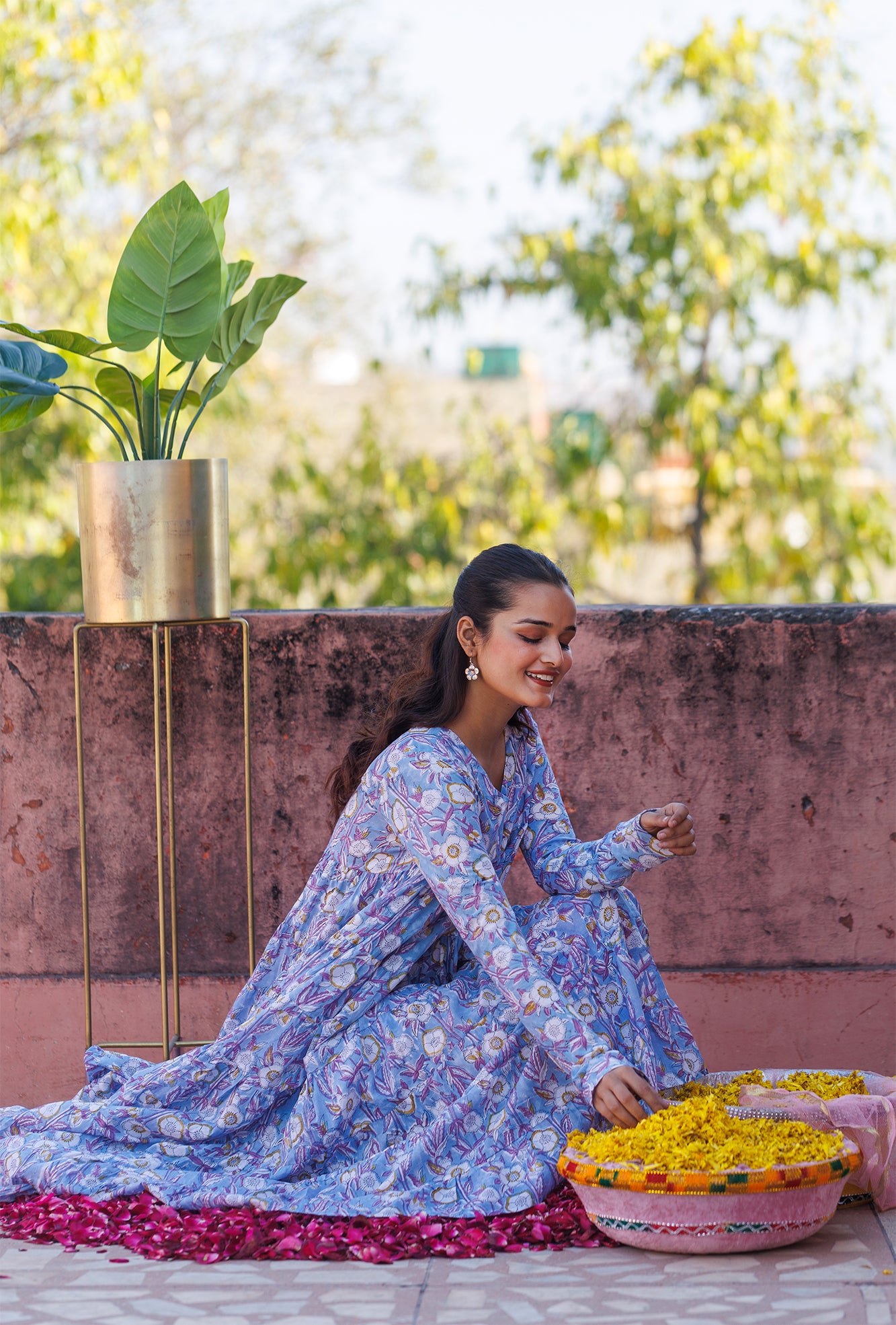 Flourishing Blue Tier Dress