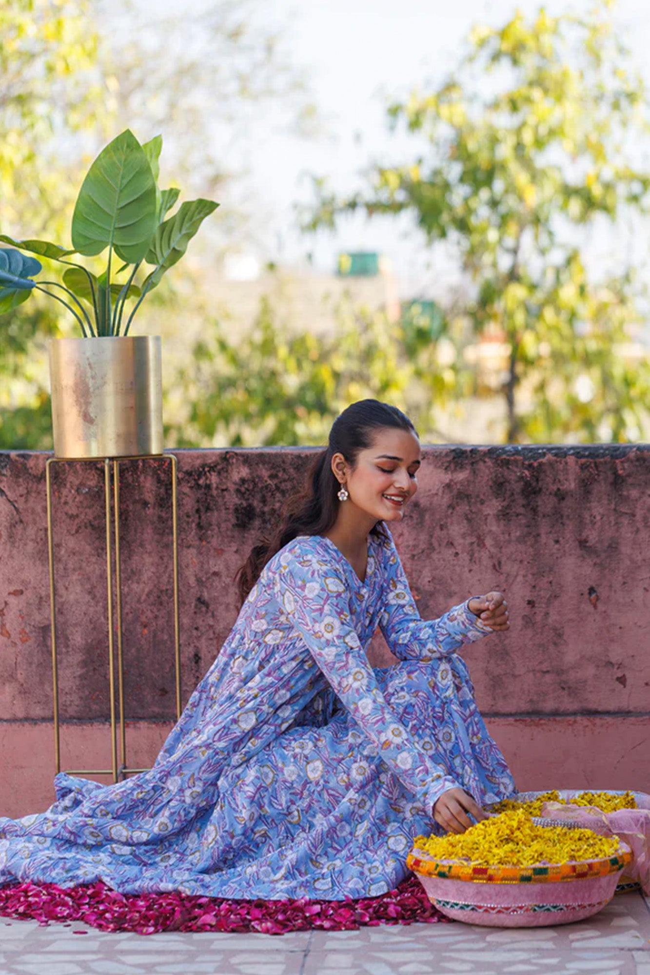 Flourishing Blue Tier Dress