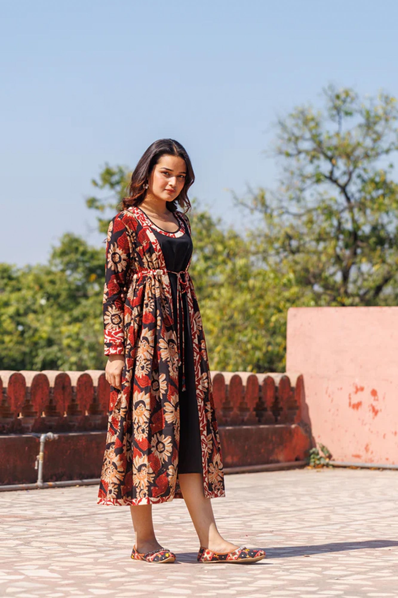 Maati Kalamkari Cape Dress