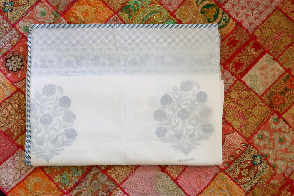 Dohar 3D Block Printed Purple Buta