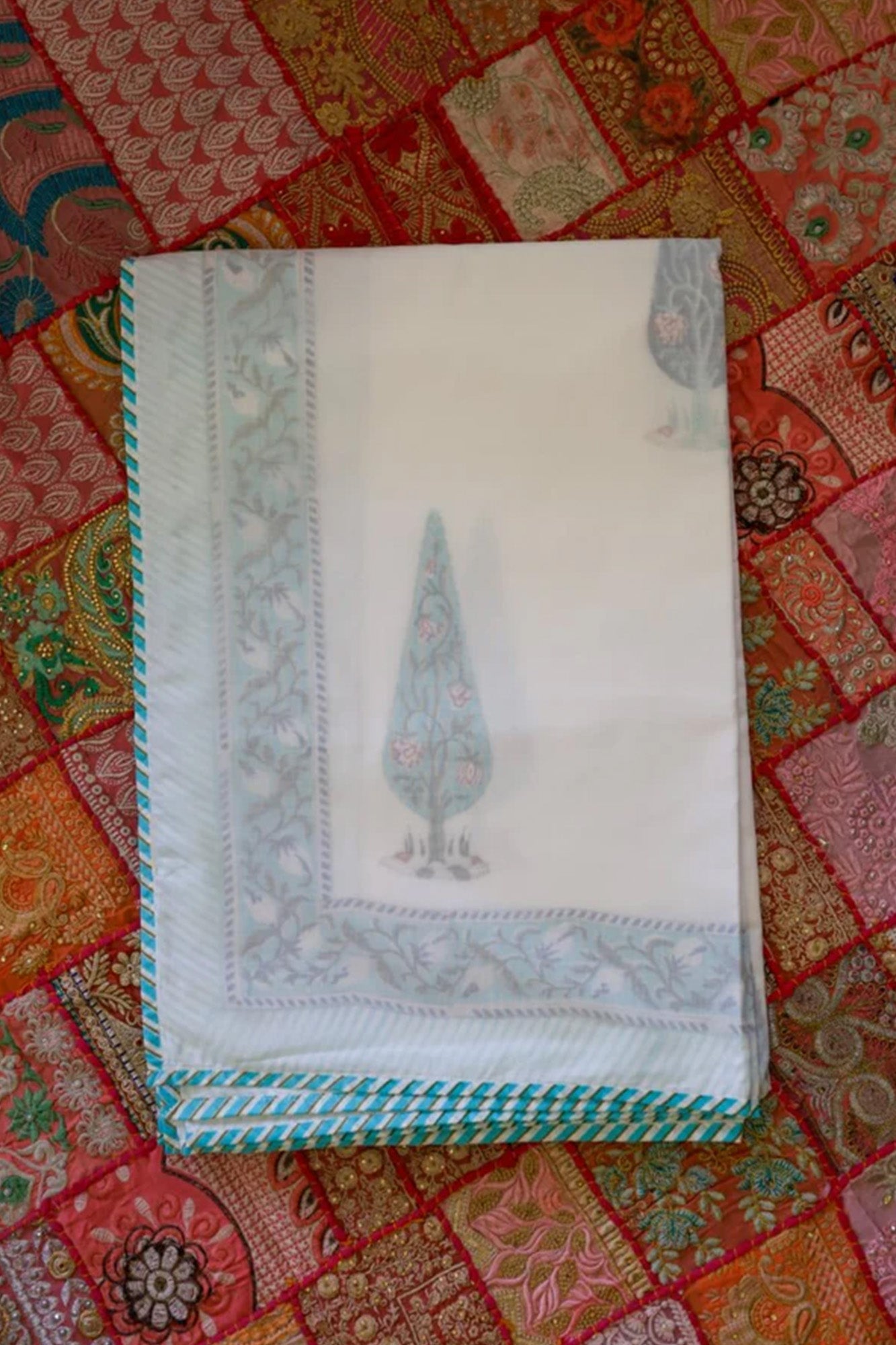 Dohar 3D Block Printed Green