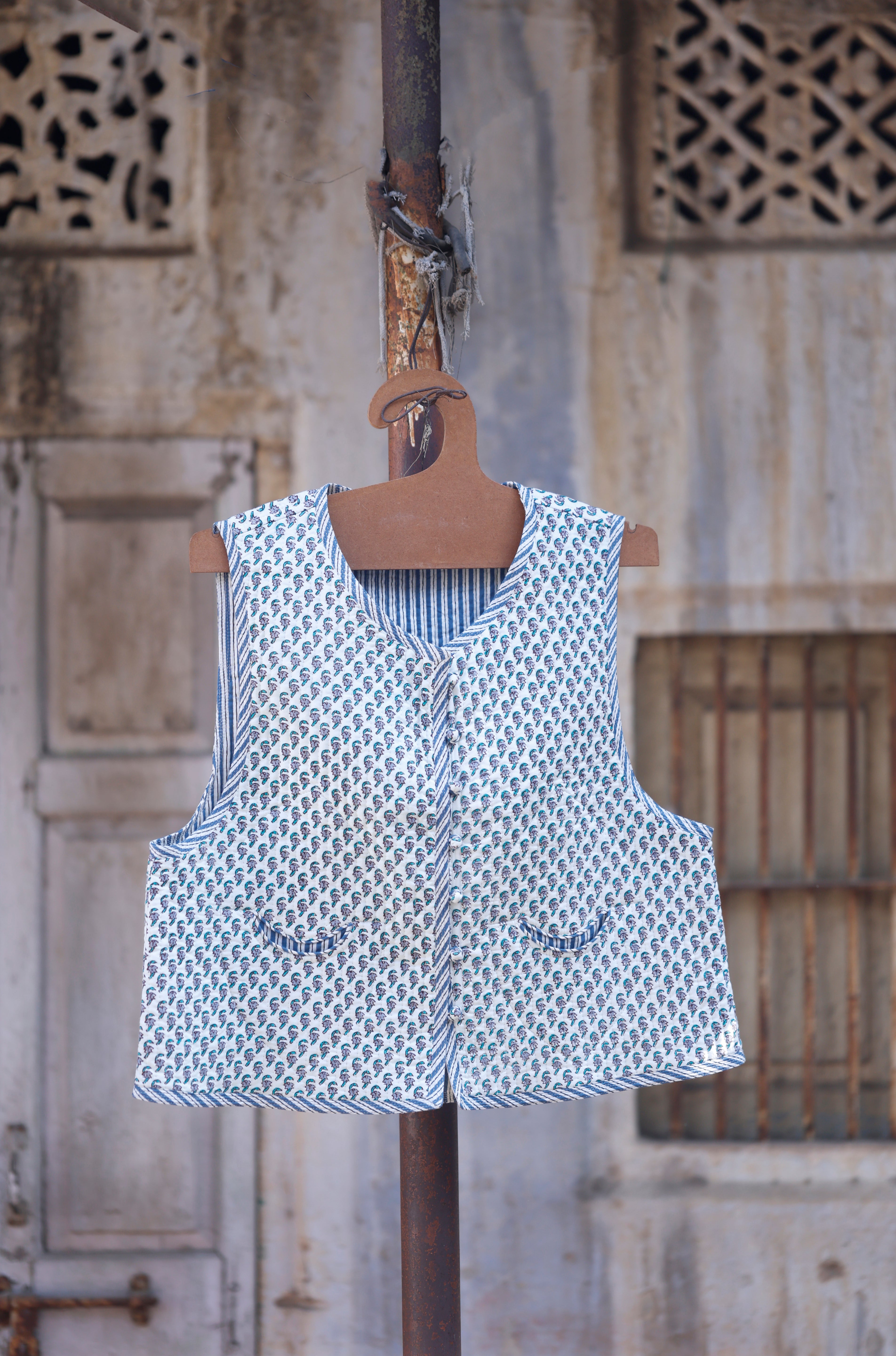 Block Buti Grey Quilted Vest