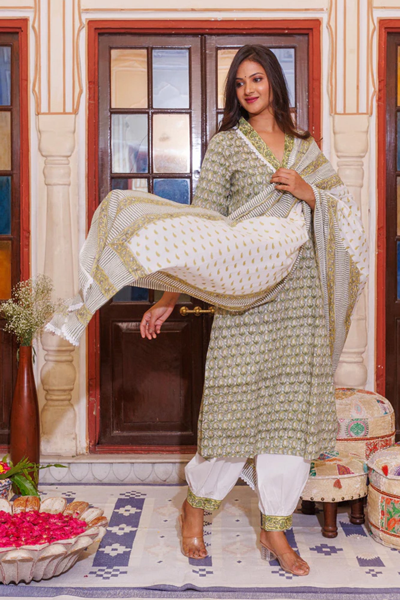 Green Paisley Suit Set of 3