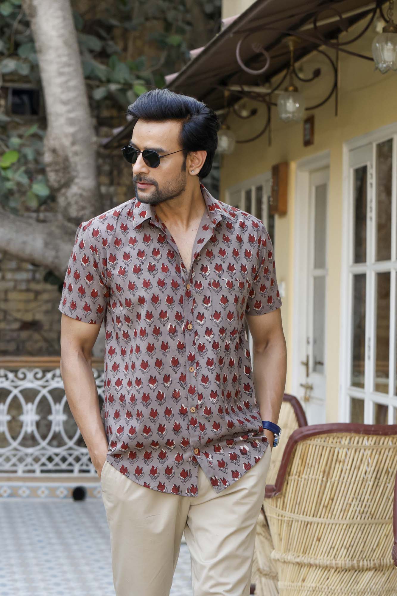 Kashish Brown Half Sleeve Shirt
