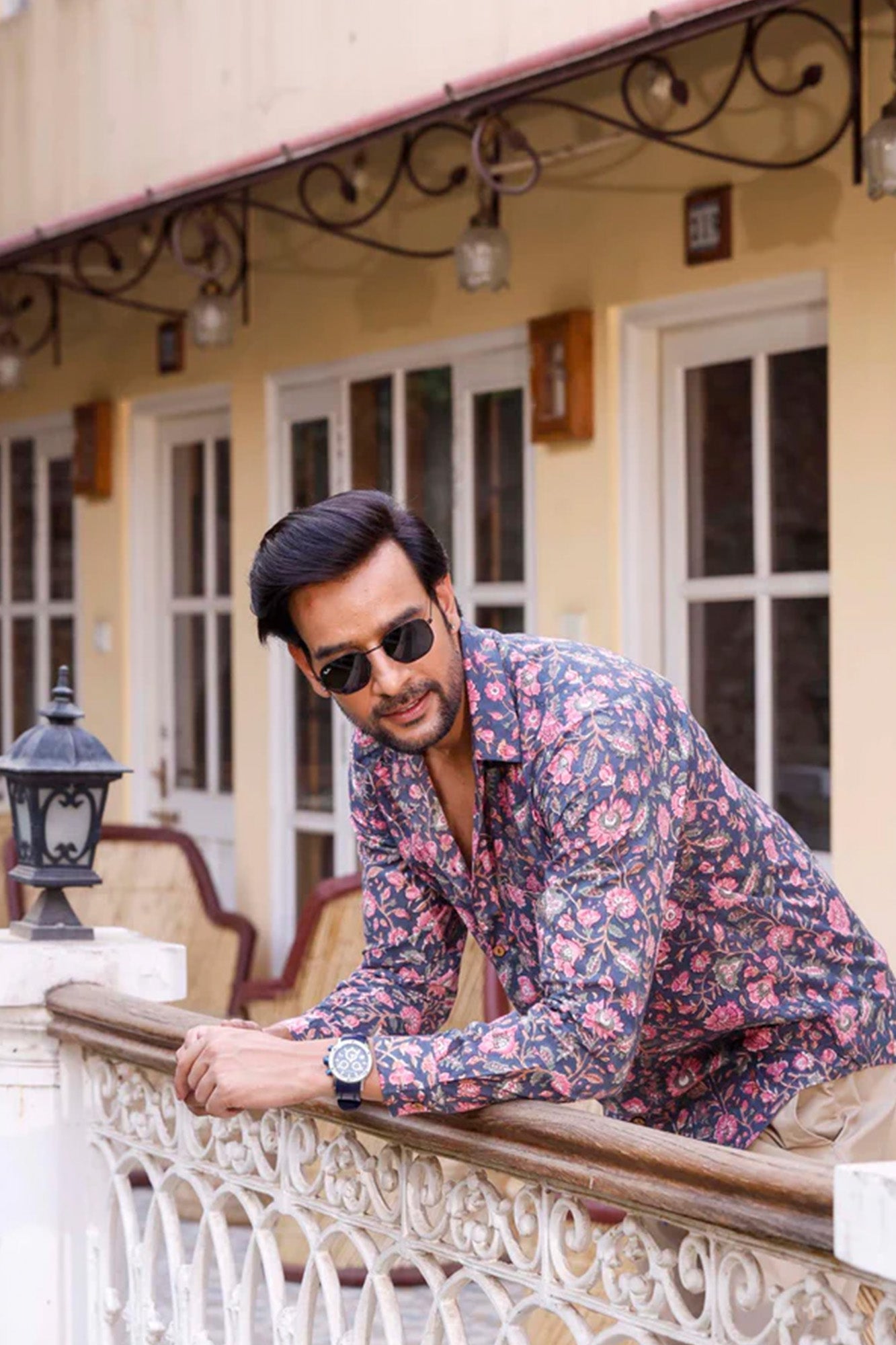 Pink Floral Vine Full Sleeve Shirt