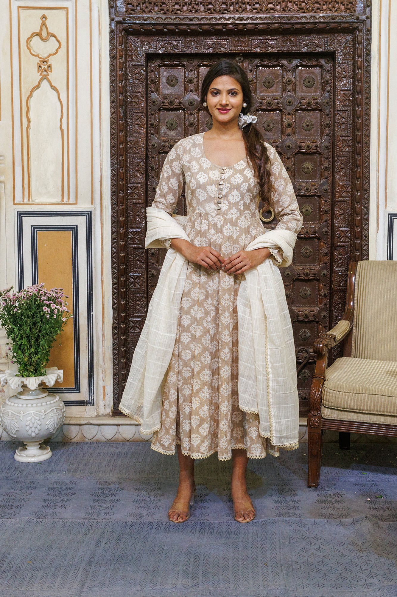 Kashish Brown Anarkali With Dupatta