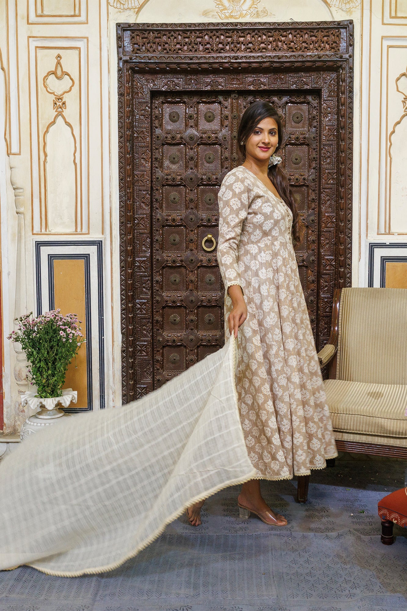 Kashish Brown Anarkali With Dupatta