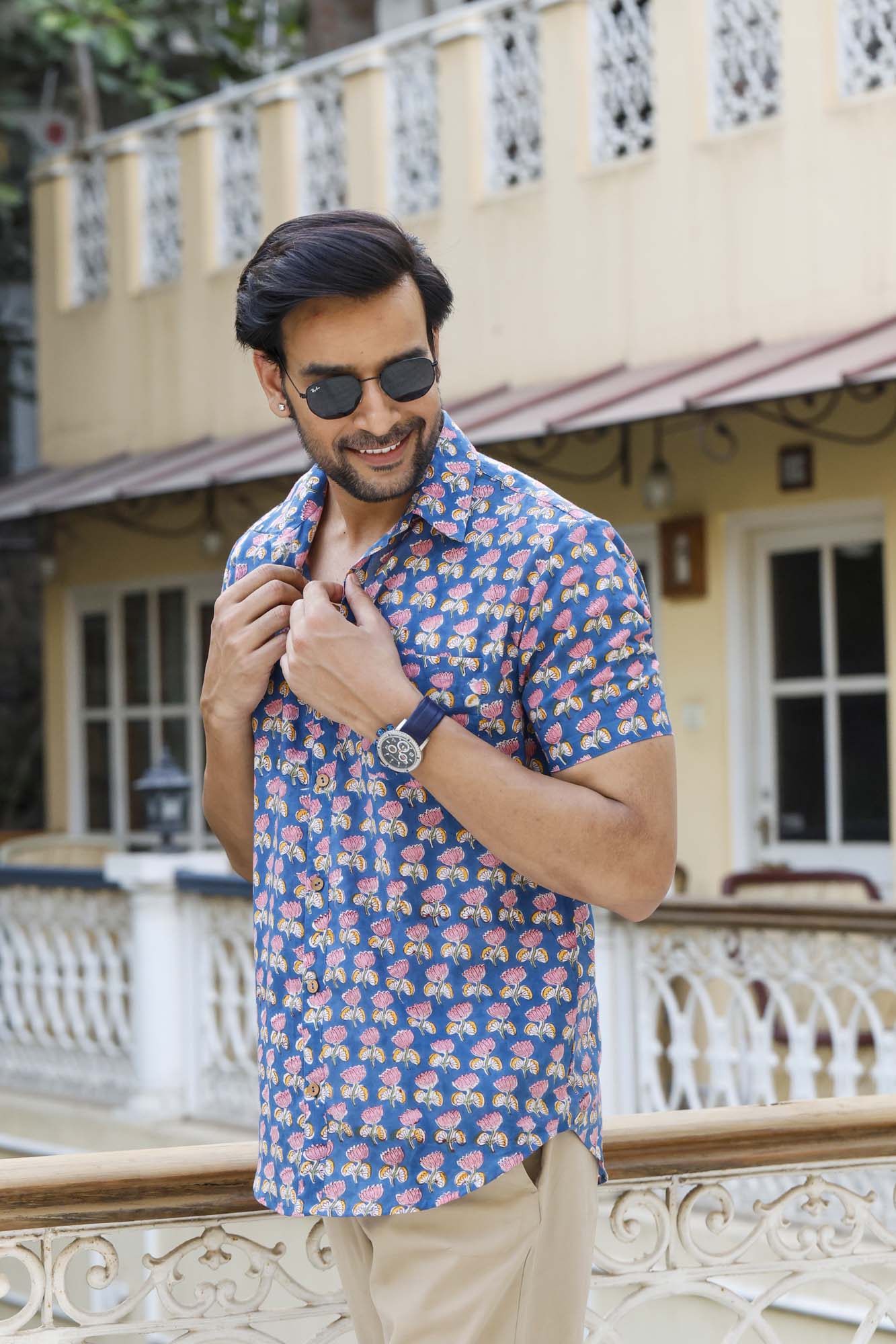 Lotus Bloom Half Sleeve Shirt