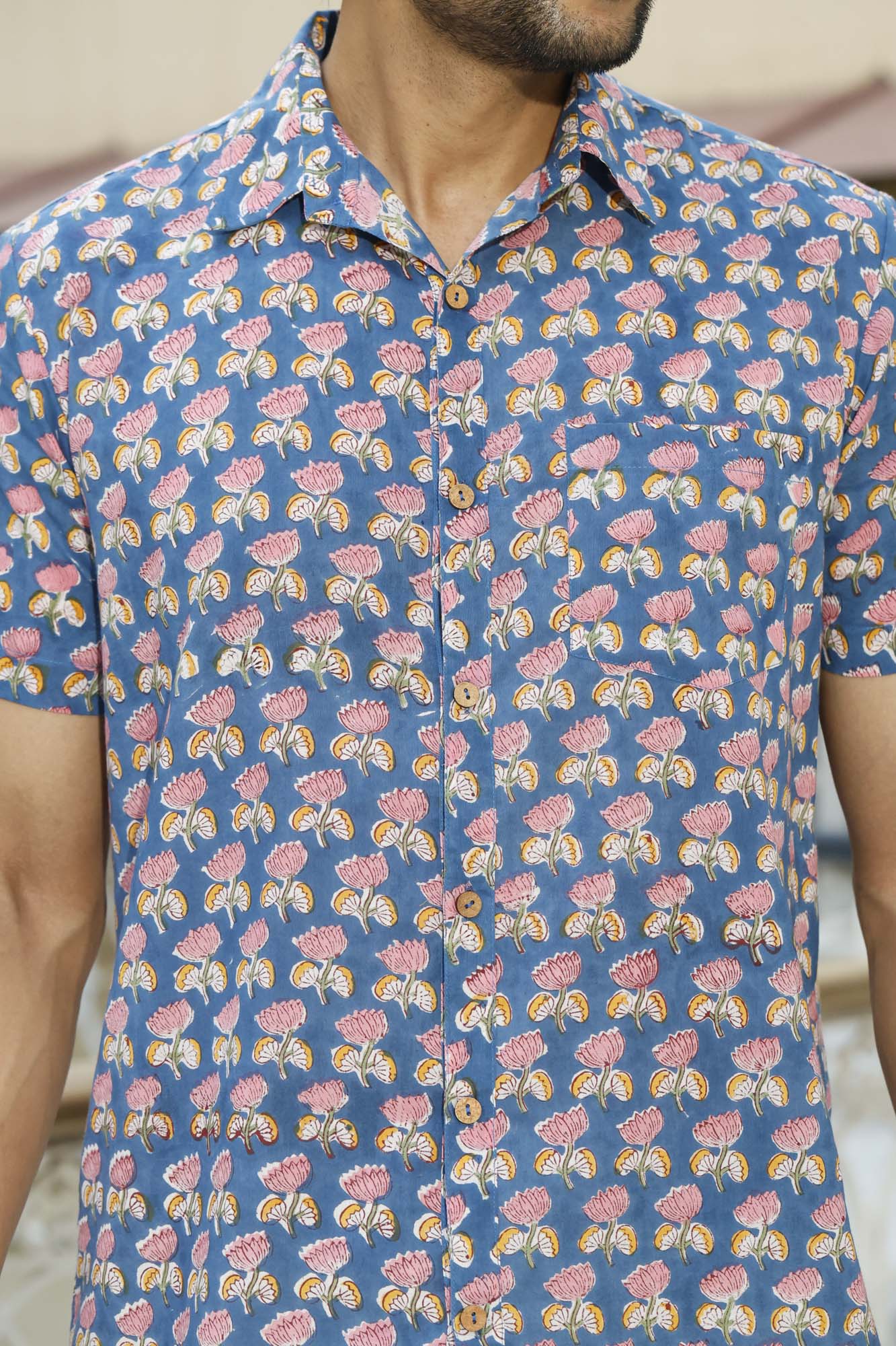 Lotus Bloom Half Sleeve Shirt