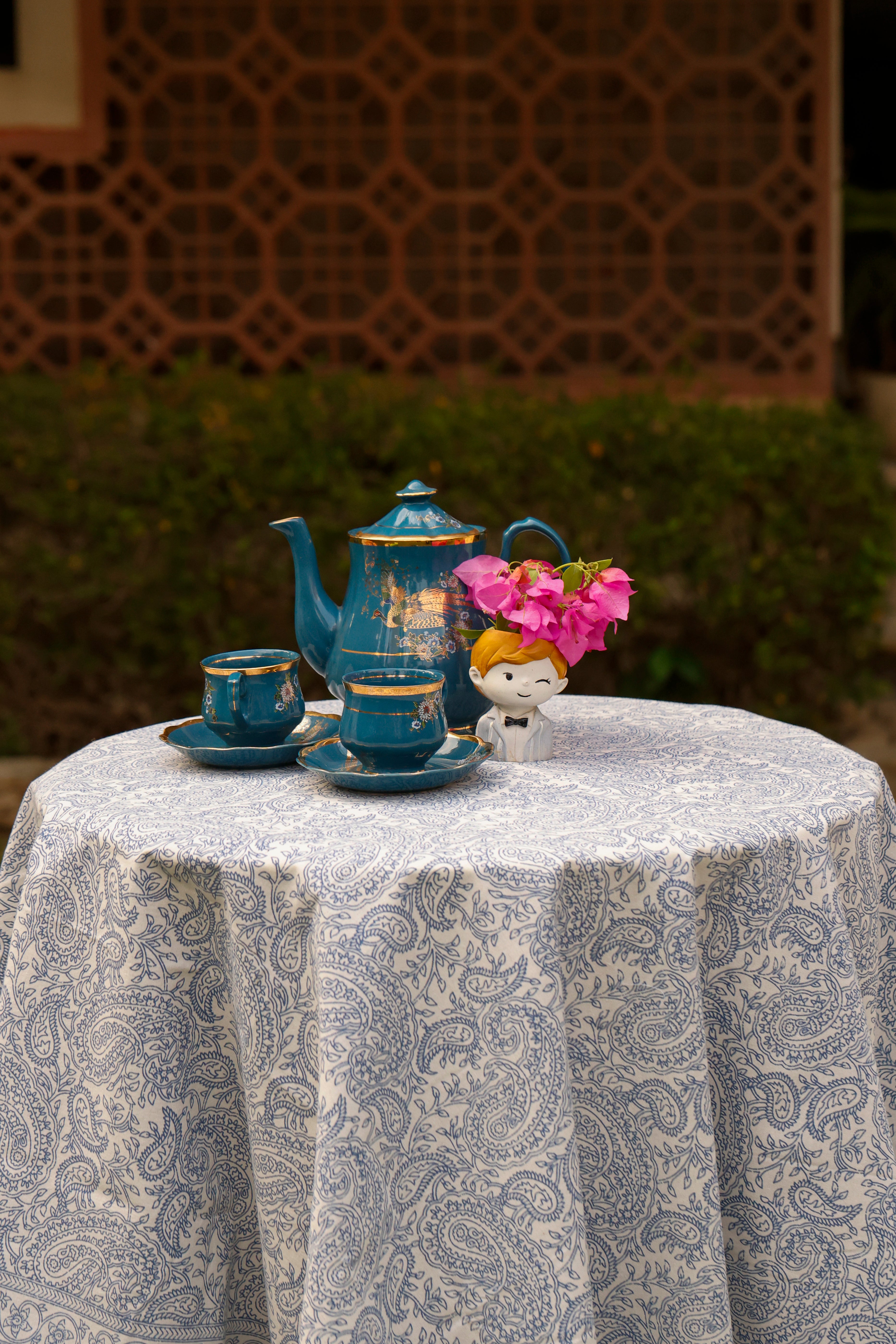 Table Cover Blue Paisley