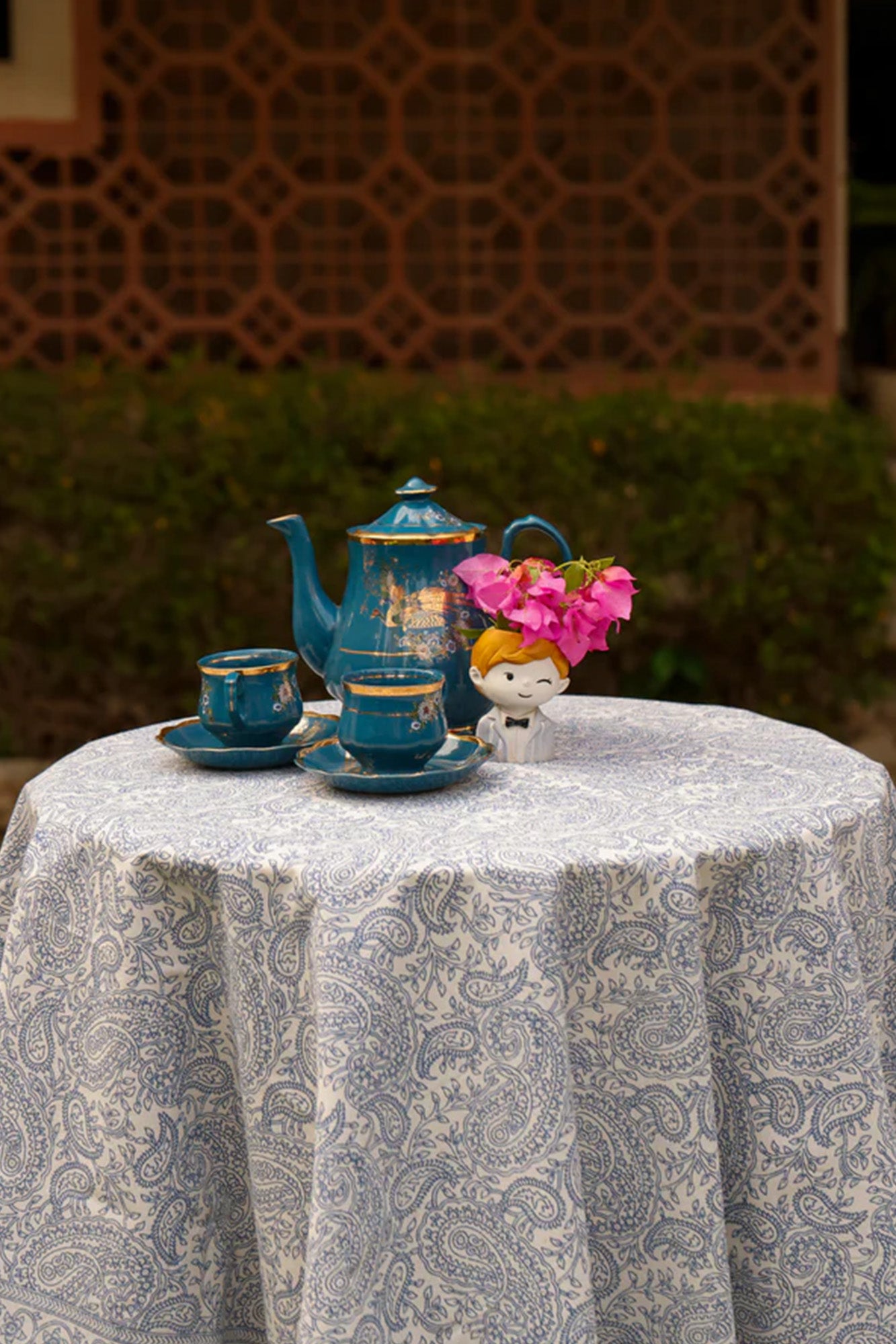 Table Cover Blue Paisley