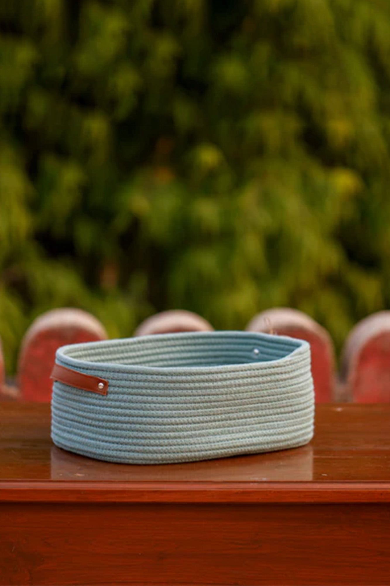 Basket Handmade Green Boat