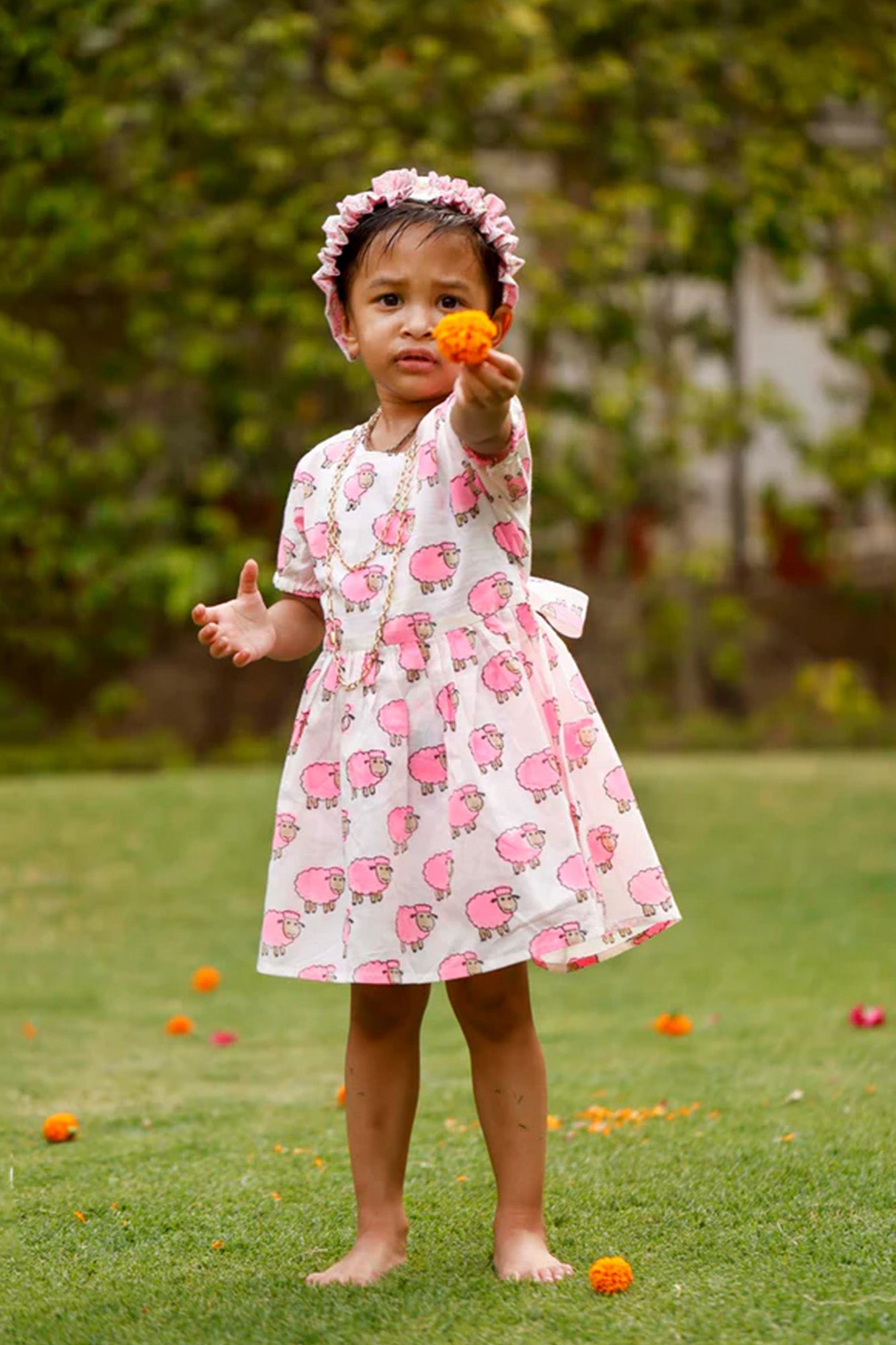 Pink Lamb Girl Frock